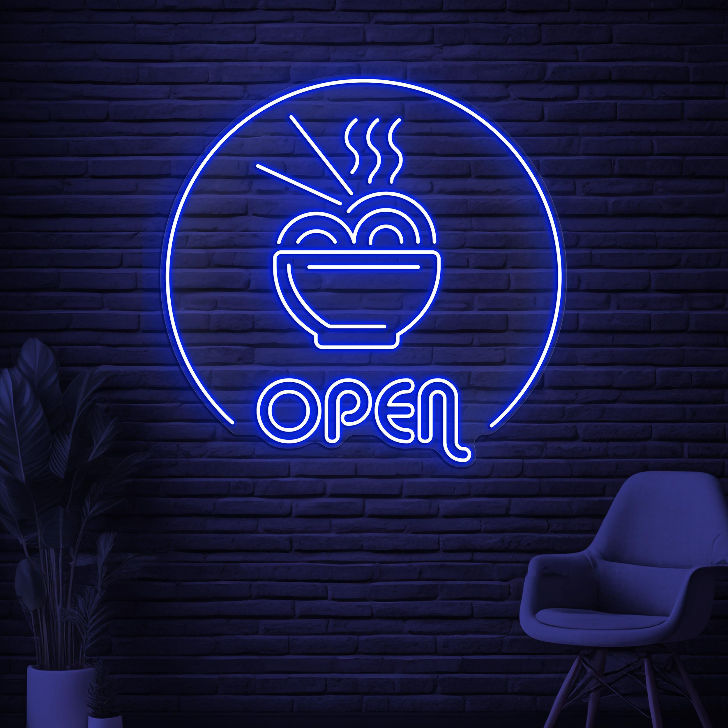 Ramen Open Neon Sign, Ramen Open LED Light, Ramen Noodle Bowl Wall Decor, Asian Food Led Wall Light, Kitchen Wall Art, Japan Restaurant Sign