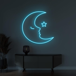 Moon and Stars Neon Sign, Moon, Stars, Night Sky Wall Decor, Kids Room Wall Art, Home Neon Light, Moonlit Sky Neon Decor, Dreamy Night Sign