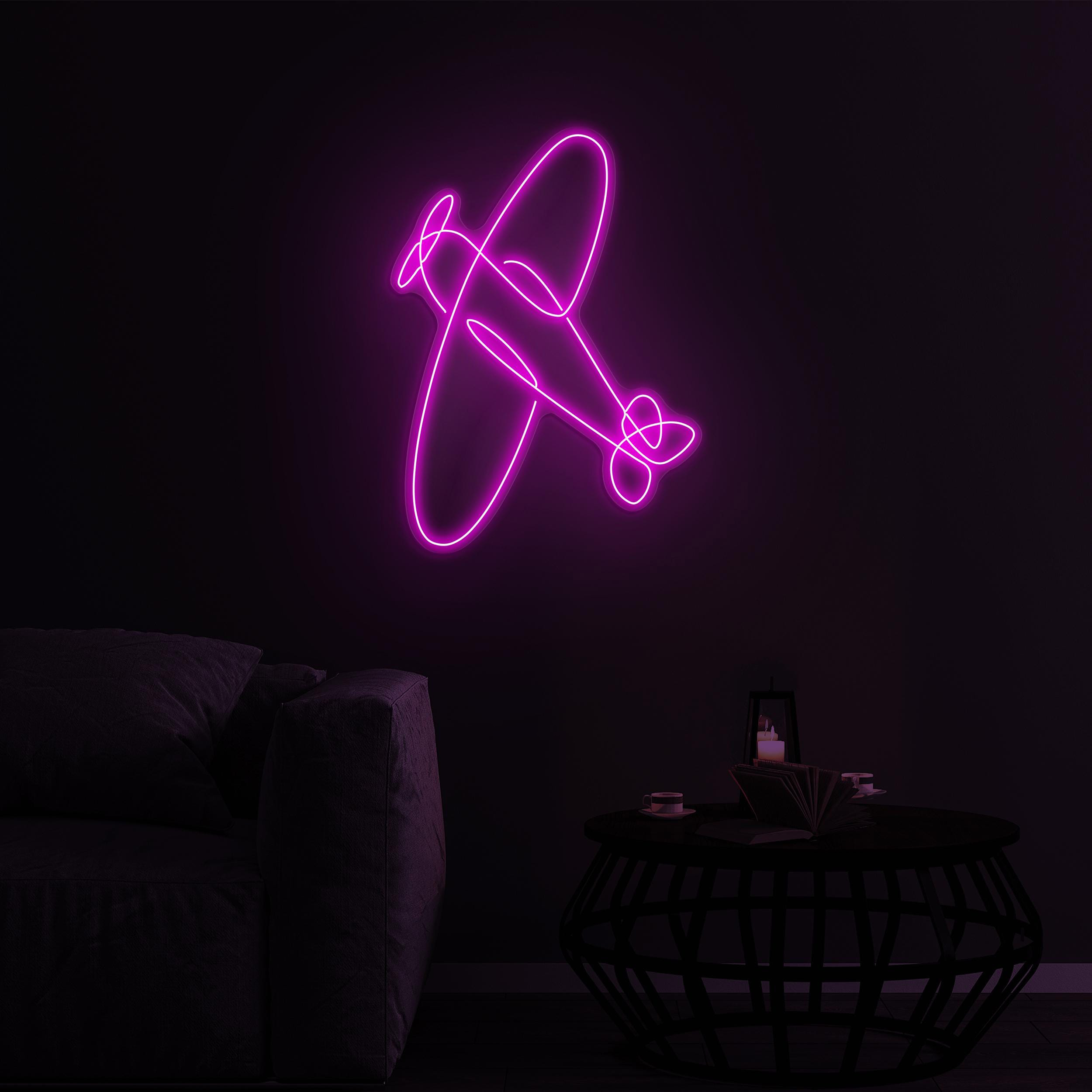 Airplane Neon Sign, Aircraft LED Light, Airplane LED Neon Art, Kids Room Decor, Take Off Neon, Flying High Sign, Travel Agency Led Wall Art