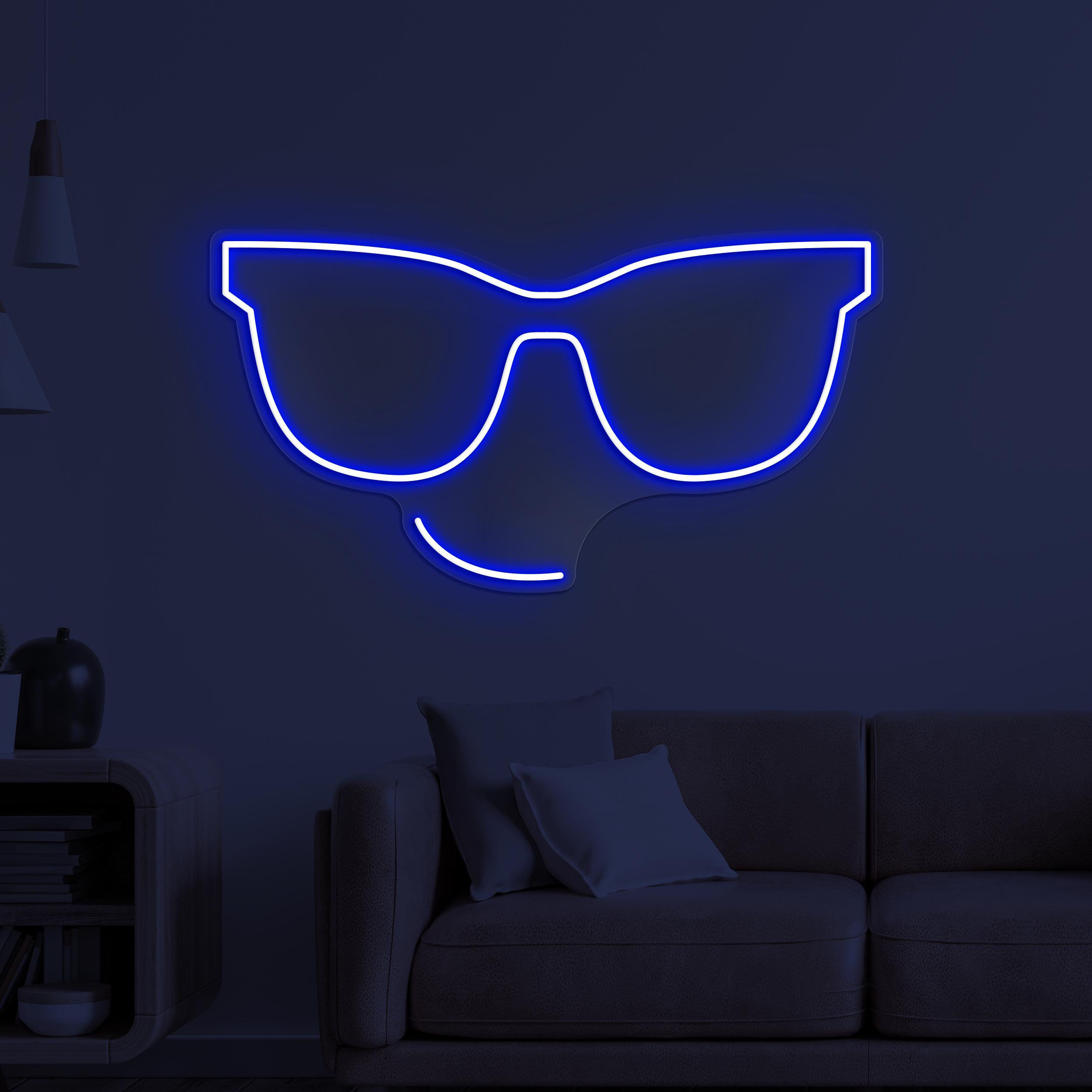 Glasses Neon Sign, Glasses LED Light, Glasses Emoji Wall Decor, Shades Wall Art, Sunglasses Shop Neon Light, Led Neon Wall Decor, Gift Idea