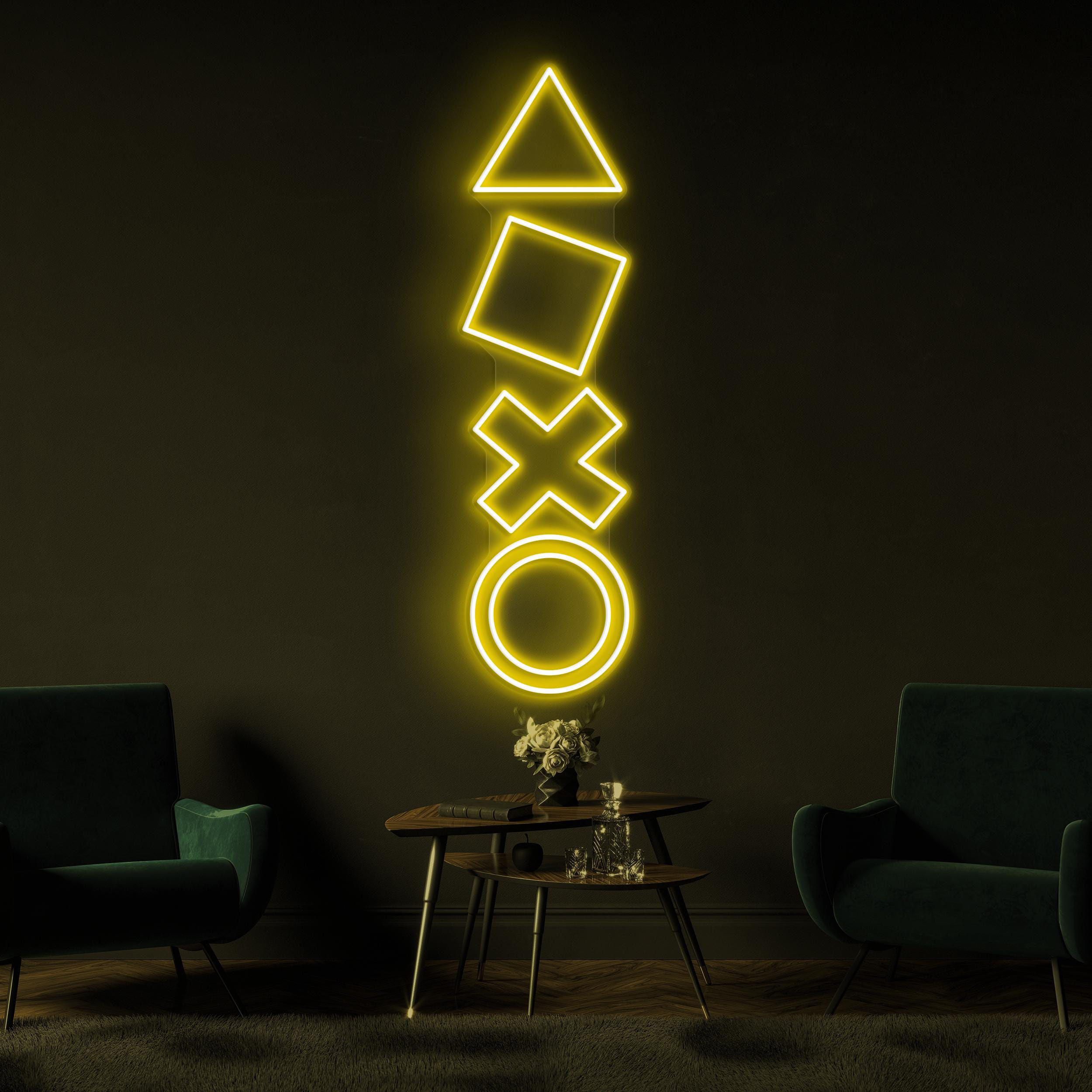 Game Icons Neon Sign, Game Icons LED Light, Game Icons Symbols Wall Decor, Game Room Wall Art, Man Cave Neon Light, Bar & Cafe Wall Art