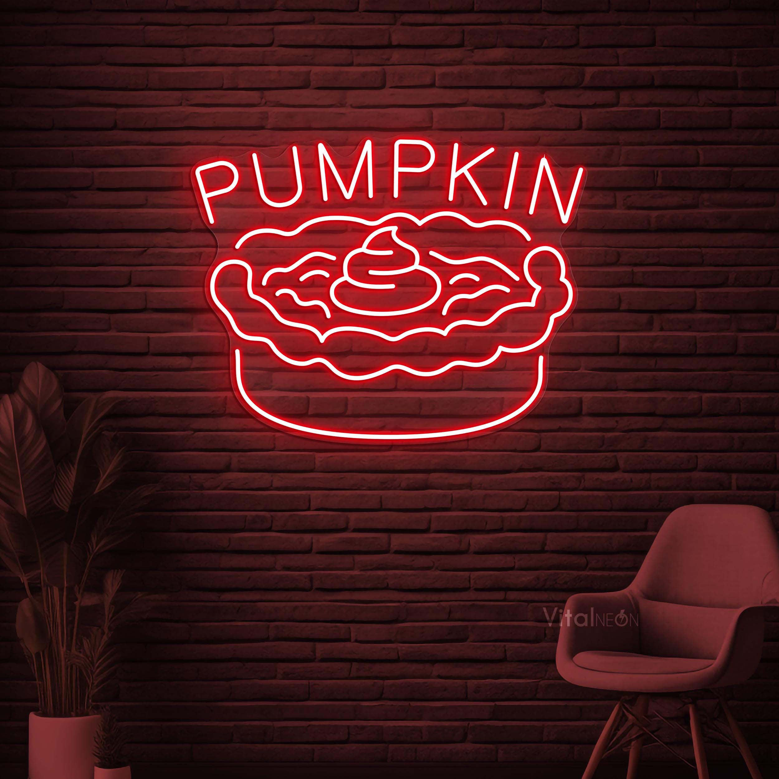 Pumpkin Pie Neon Sign, Pumpkin Pie LED Light, Pie Wall Decor, Sweet Dish Neon Art, Custom Neon Sign,, Dessert Shop Art, Gift for Pie lover