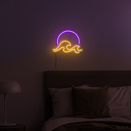 Sunrise Sunset Neon Sign, Sun & Sea Wave LED Wall Decor, USB Powered Ocean Surf Light, Bedroom, Living Room, Cafe Decoration, Party Decor