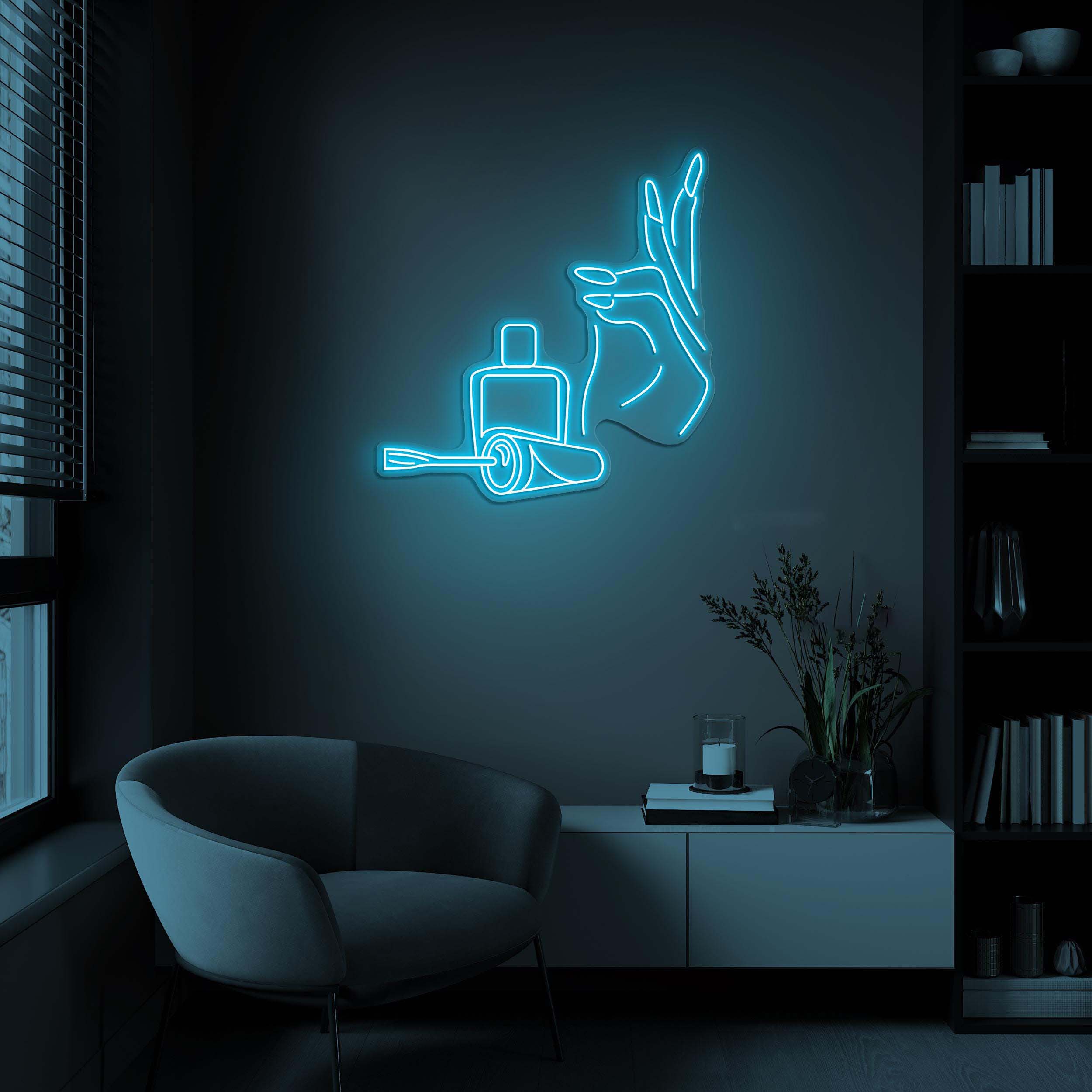 Hand & Nail Polish Neon Sign, Nail Polish LED Light, Manicure Wall Art, Custom Neon Sign, Salon Neon Art, Nail Artist Home Decor, Girly Room