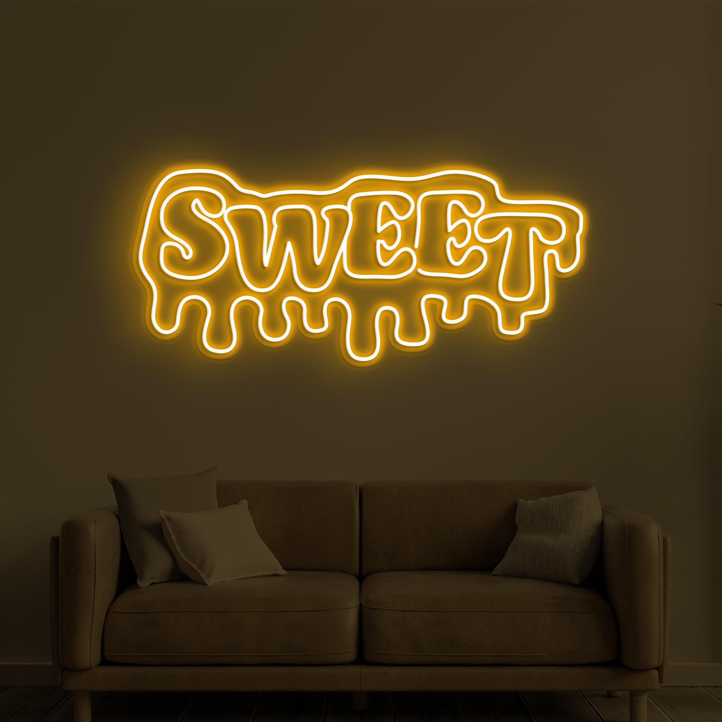 Sweet Neon Sign, Sweet LED Light, Ice Cream Shop Wall Decor, Sweet Logo Wall Art, Business Logo Neon Light, Candy Shop Decor, Dessert Lover