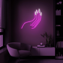 Hand Neon Sign, Hand LED Light, Hand With Nails Wall Decor, Home Wall Art, Custom Neon Sign, Beauty Saloon Decor, Beautiful Hand Wall Decor