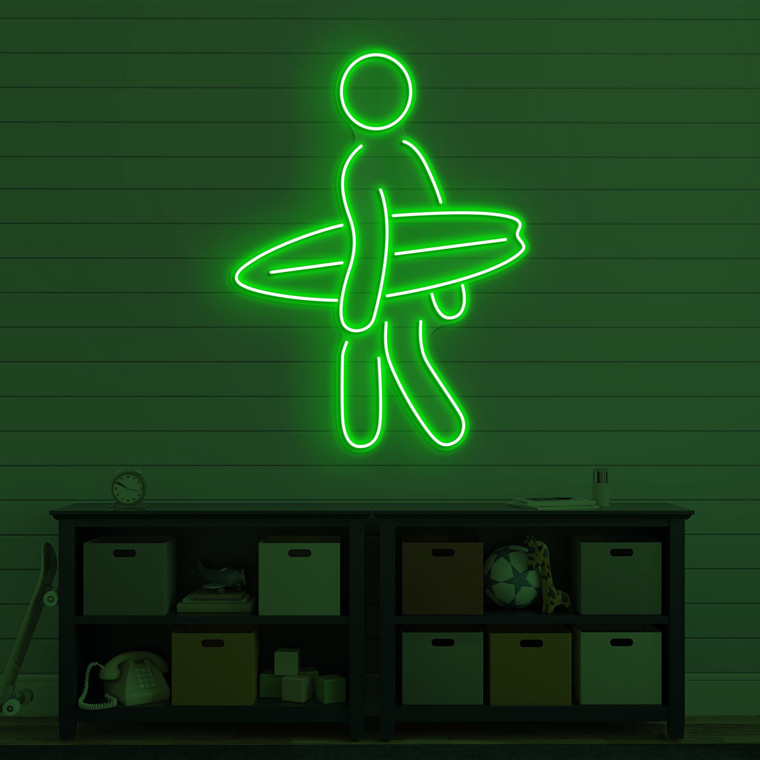 Surfer Boy Neon Sign, Surfer Boy LED Light, Surfboard Wall Decor, Sea Day Led Sign, Beach Wall Art, Beach Neon Light, Summer Neon Sign, Gift