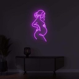 Pregnant Woman Neon Sign, Pregnant Girl LED Light, Pregnant Woman Neon Art, Motherhood Wall Art, Guinea Hospital Wall Decor, Baby Bump Sign