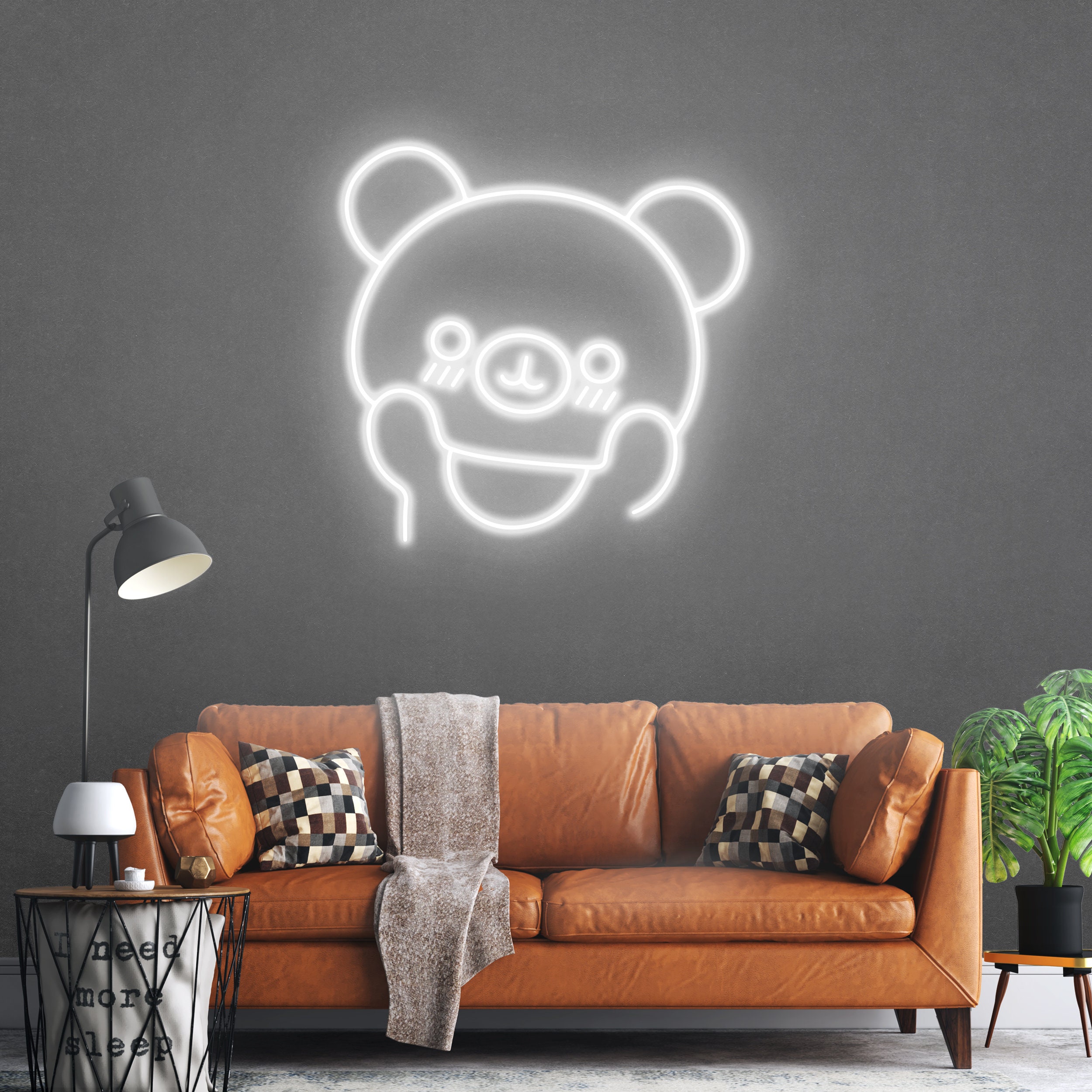 Cute Bear Neon Sign, Anime LED Light for Kids Room & Nursery Decor, Bear Light, Room Lighting, Home Art, Gift for Kids, Animal Neon Sign