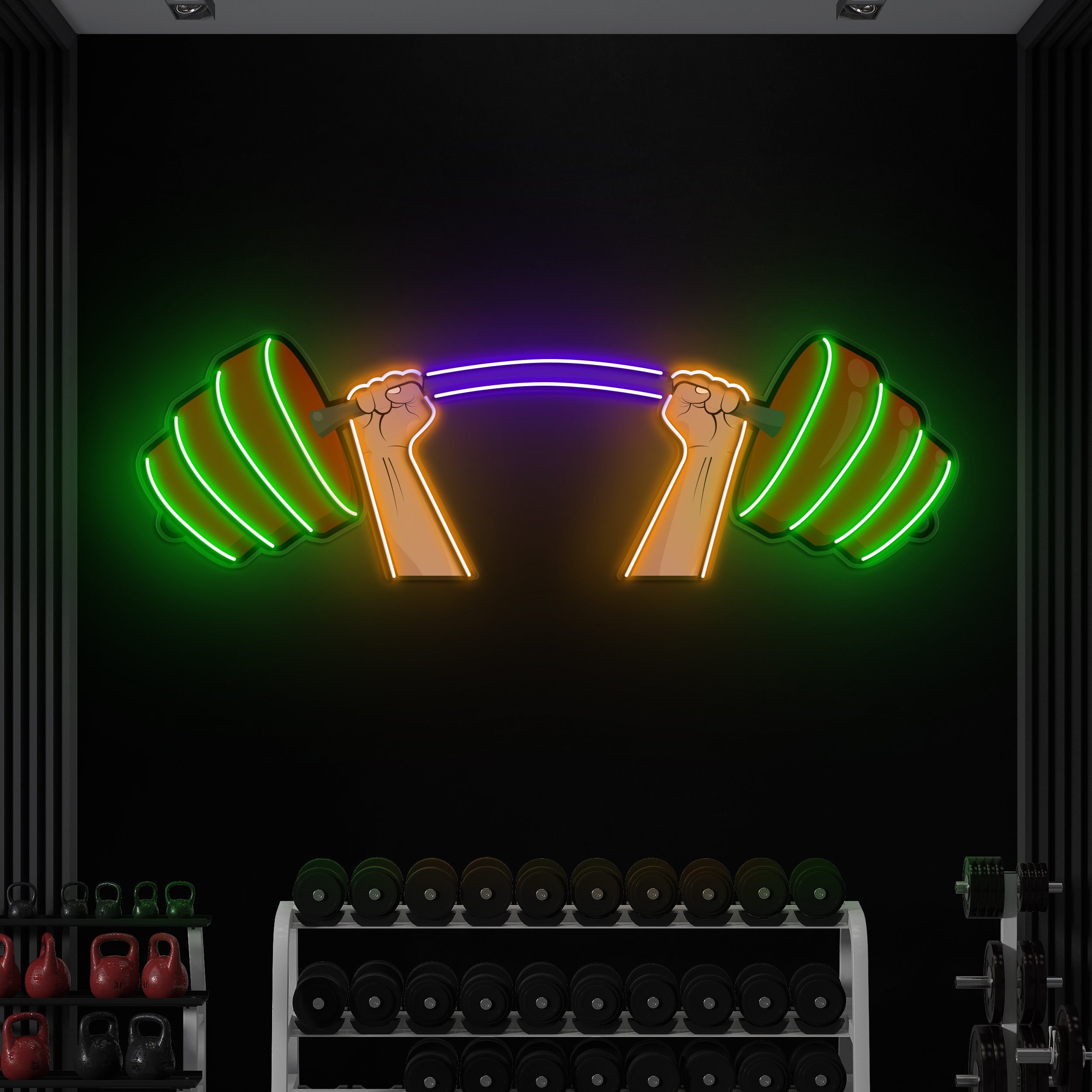 Barbell Neon Sign, Workout LED Pop Light, Gym Decor Neon, Game Room Decor, Man Cave Light, Fitness Studio Sign, Neon Wall Art, Gym Gift Idea