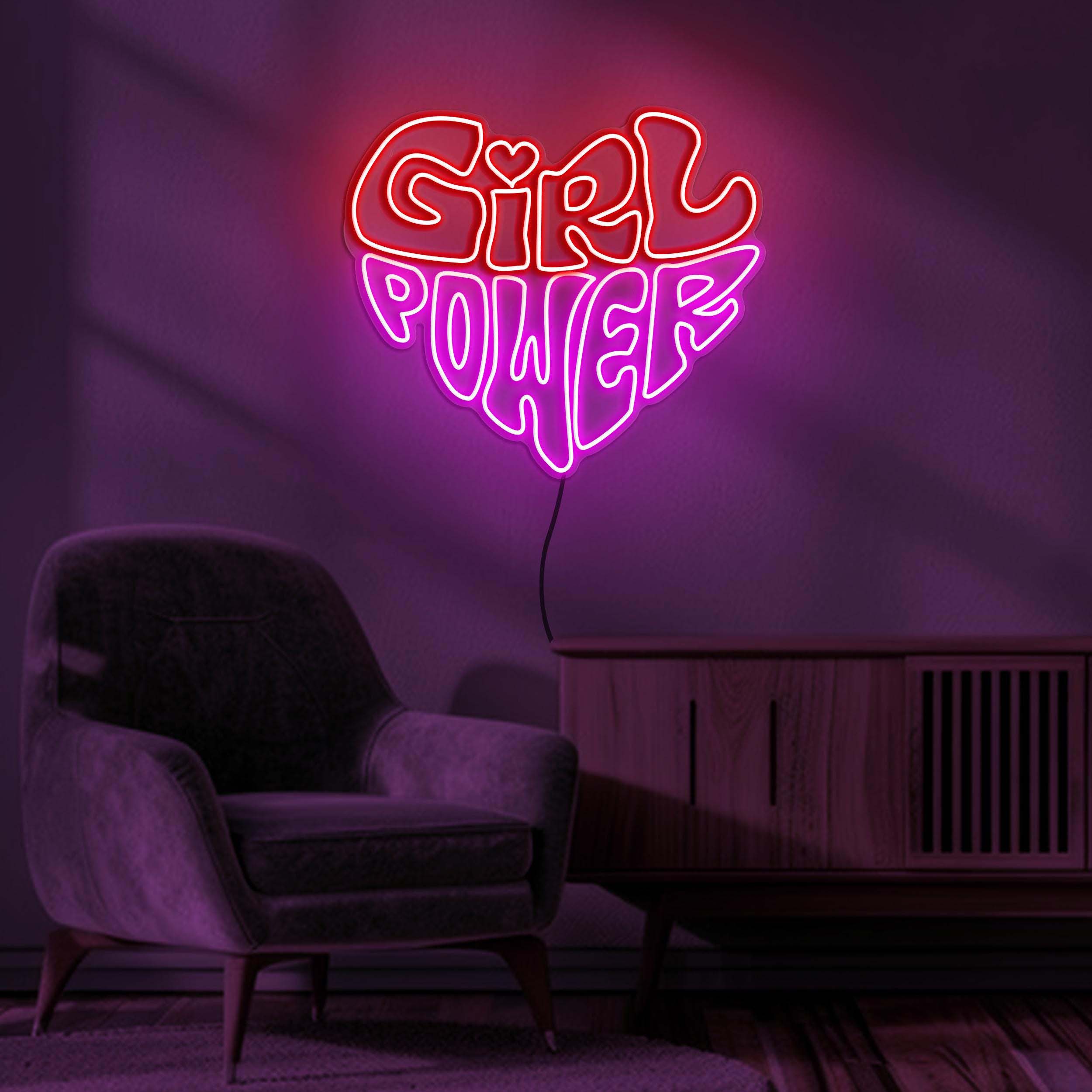 Girl Power Neon Sign, Girl Power LED Naeon Art, Girl Power LED Light, Girls Room Decor, Girl Power Art, Girls Gym Decor, Custom Neon Sign