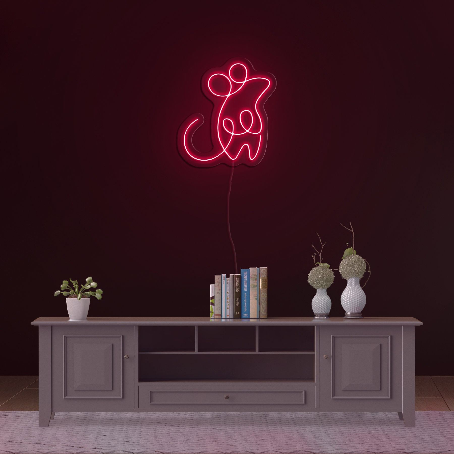 Rat Neon Sign, Rat LED Light Wall Decor, Mouse Hamster Led Neon Decor, Nursery Room Wall Decor, Animal Lover Gift, Cool Wall Art Home Decor