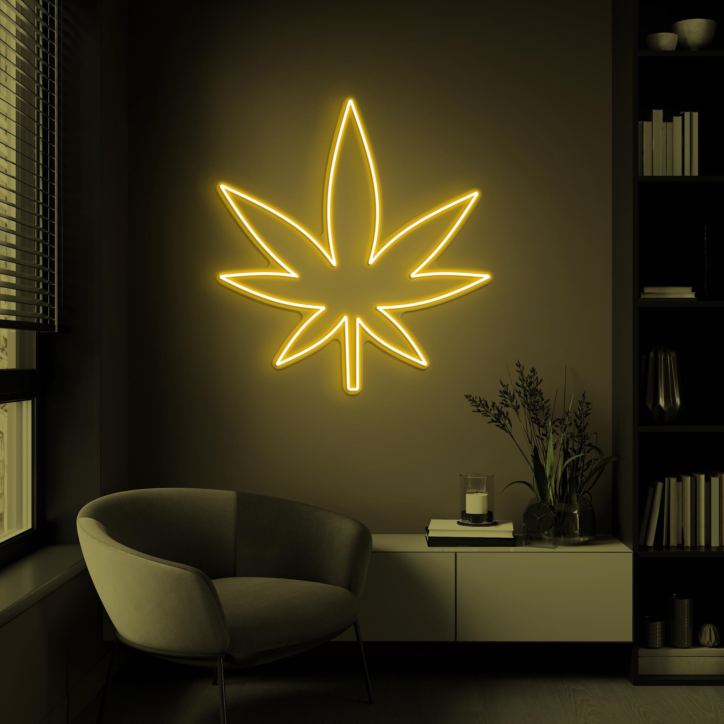 Marijuana Leaf Neon Sign, Marijuana Leaf LED Light, Cannabis Leaf Sign, Weed Wall Decor, Smoke Shop Sign, Hemp Leaf Room Decor, Smoking Art