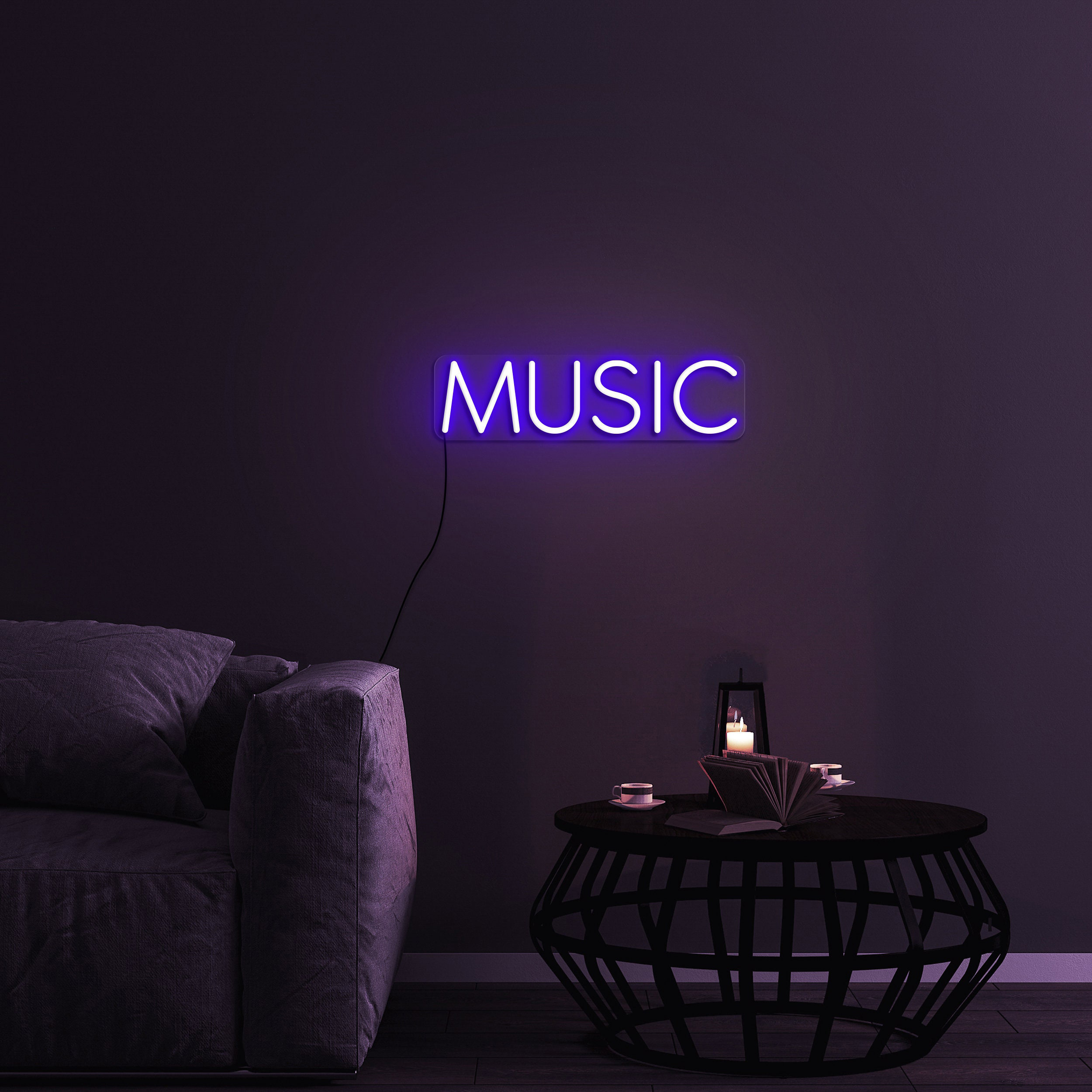 Music Neon Sign, Music Studio Office Decor, USB Powered Neon Light for Home Dorm Room Bar, Gift for Her, Led Wall Decor for Bedroom, Party