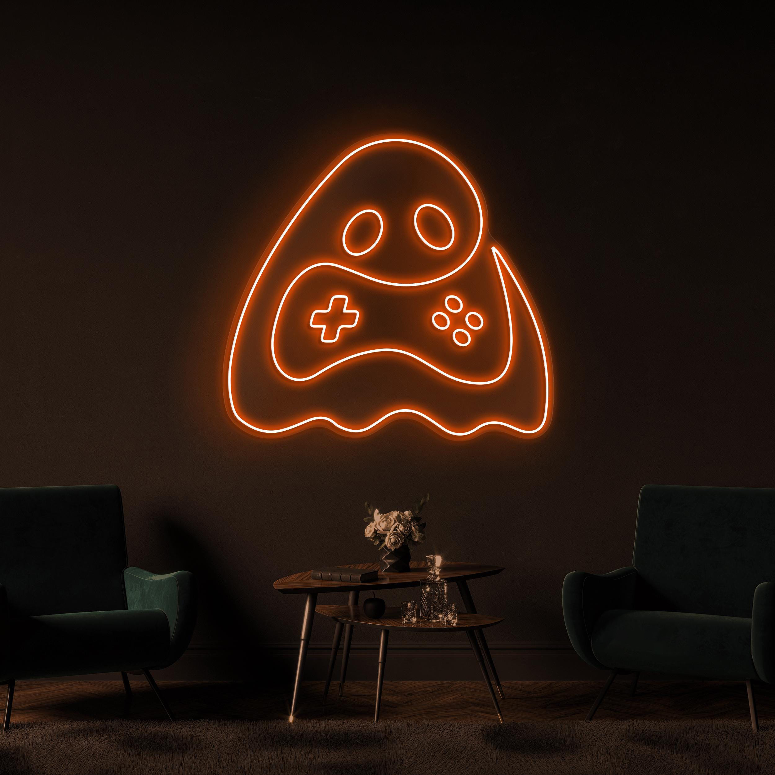 Game Controller Neon Sign, Ghost Game Controller LED Light, Game Room Wall Decor, Led Wall Art, Gaming Zone Light, Boys Room Sign, Gift