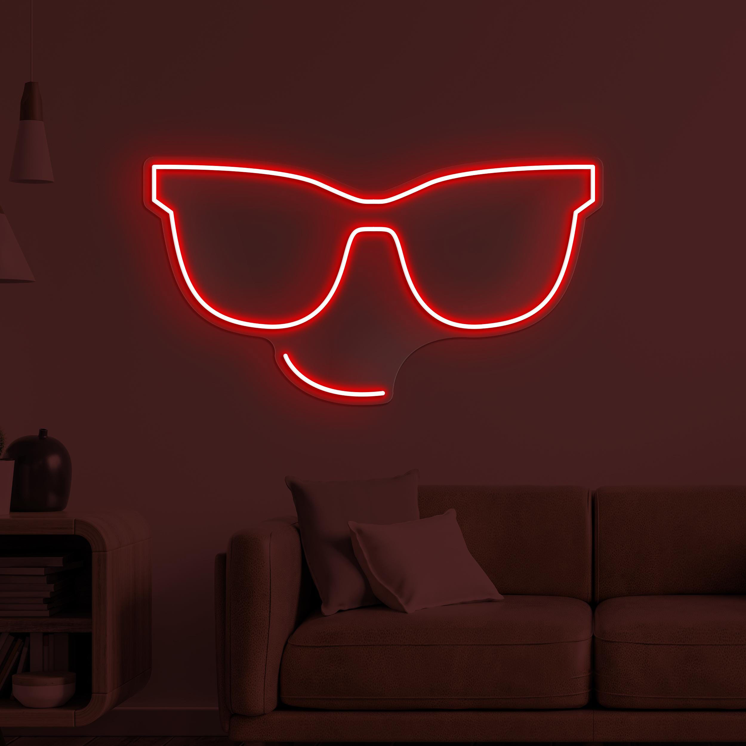 Glasses Neon Sign, Glasses LED Light, Glasses Emoji Wall Decor, Shades Wall Art, Sunglasses Shop Neon Light, Led Neon Wall Decor, Gift Idea