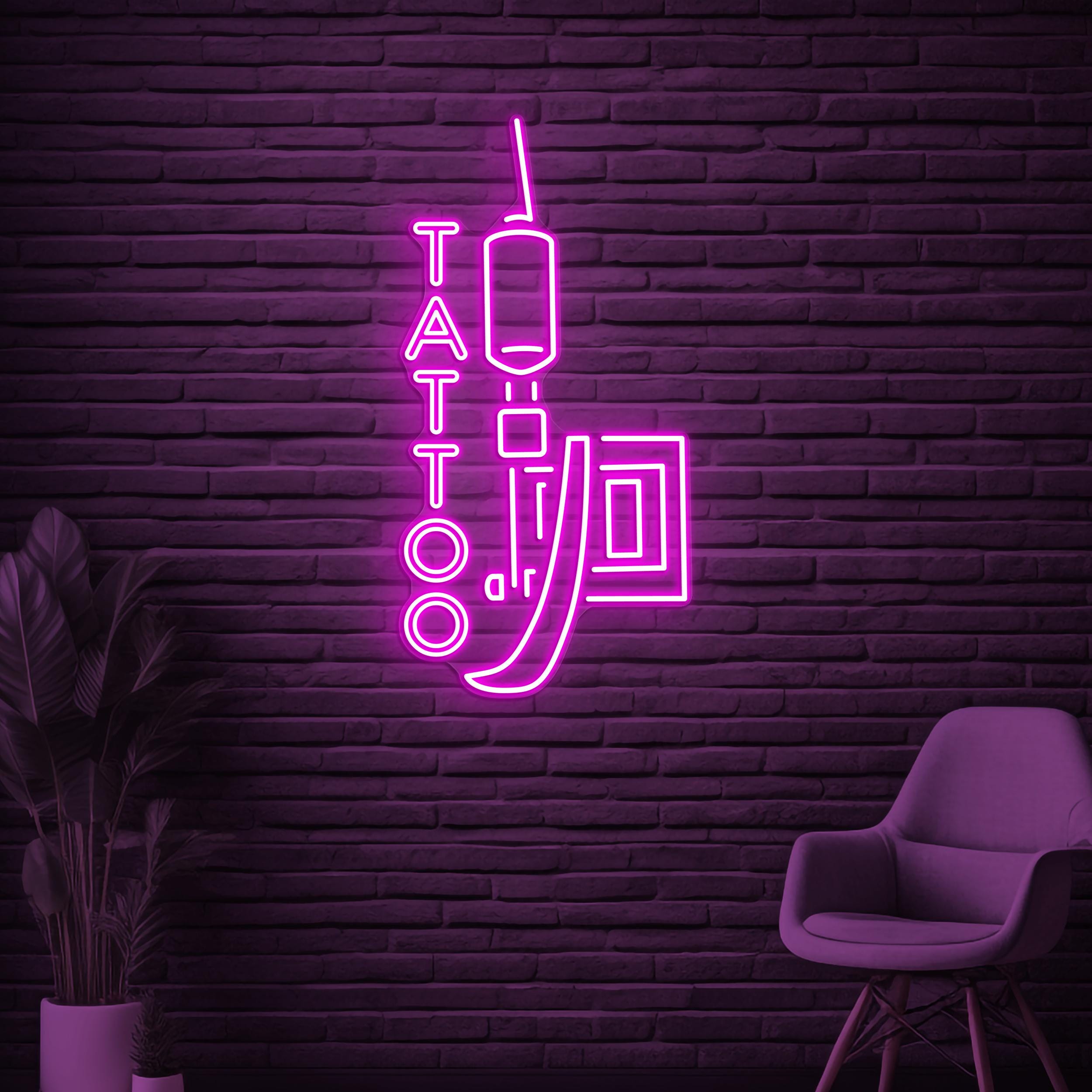 Tattoo Neon Sign, Tattoo LED Light, Tattoo Machine Wall Decor, Tattoo Artist Room Wall Art, Custom Tattoo Sign, Tattoo Studio Wall Light