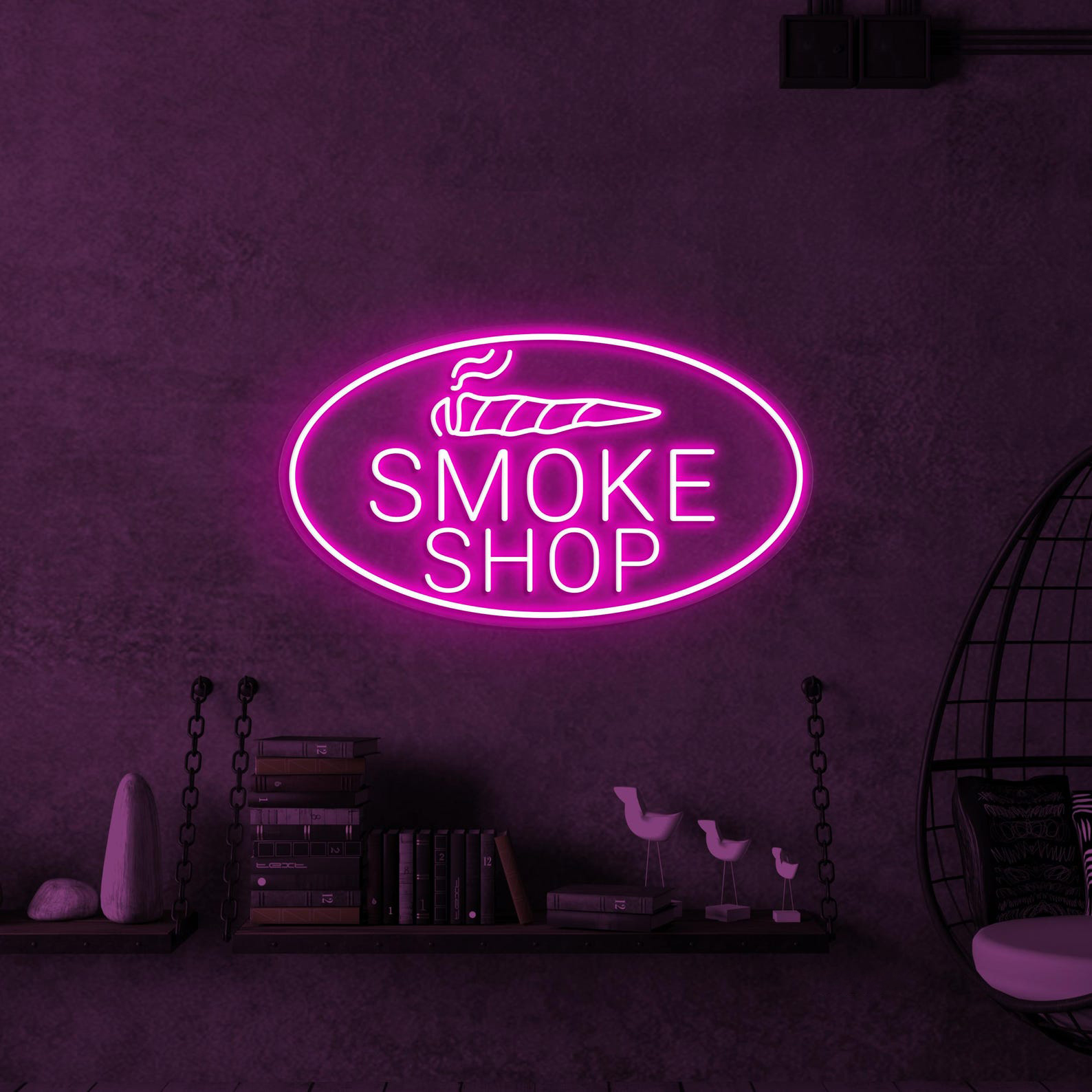 Smoke Shop Neon Sign, Smoke Shop LED Light, Cigar Wall Art, Smoke Shop Wall Decor, Cigarette Neon Light, Decor For Home, Smoking Bar & Cafe