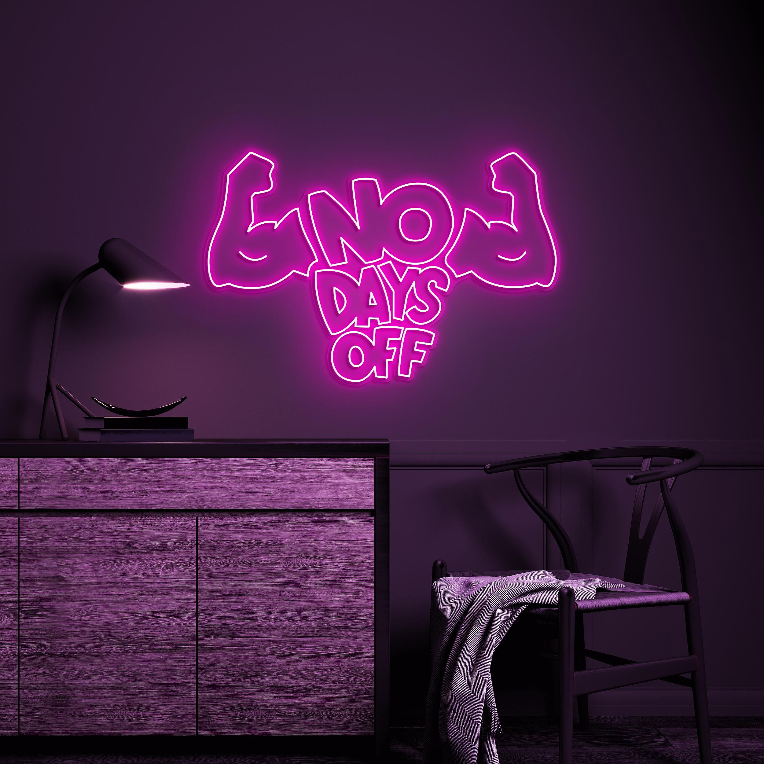 No Days Off Neon Sign, No Days Off LED Light, Gym Motivation Neon Sign, Gym Wall Decor, Home Wall Art, Game & Kids Room Decor, Custom Sign