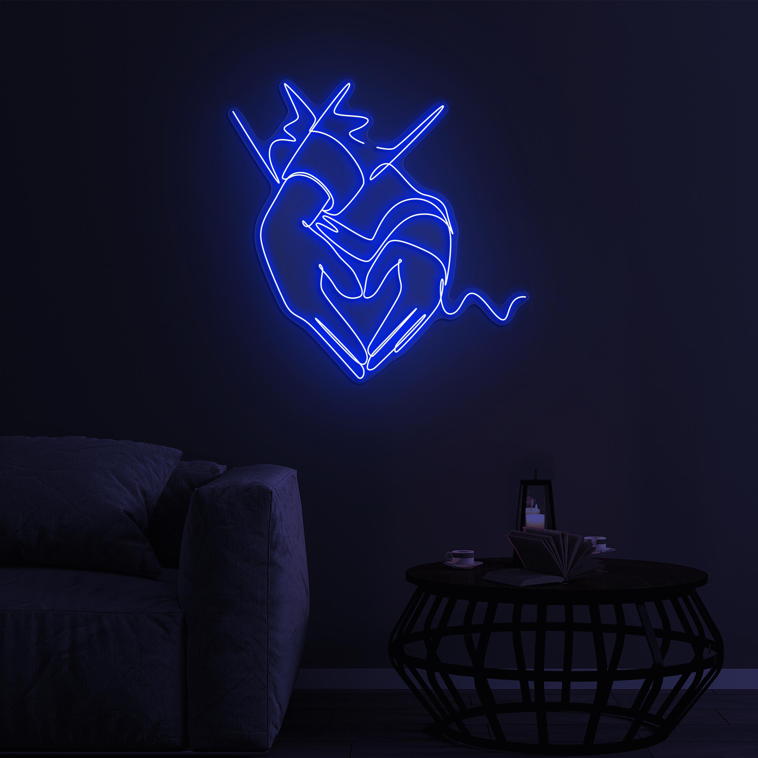 Holding Hands Heart Neon Sign, Holding Hands Heart LED Light, Romantic LED Neon Art, Couple Wall Decor, Home Wall Art, Romantic Love Sign