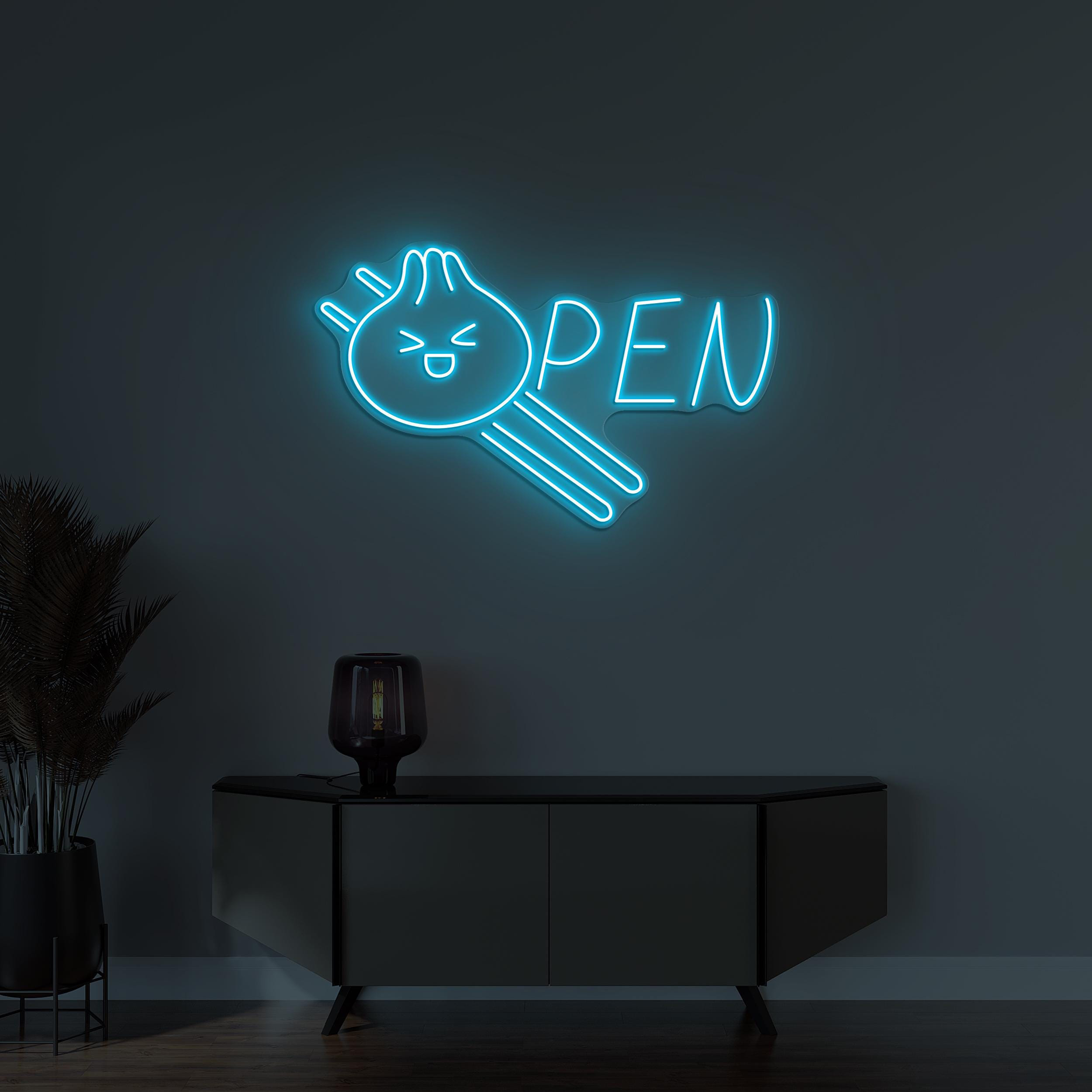 Dim Sum Open Neon Sign, Dim Sum Open LED Light, Momos Shop Wall Decor, Business Logo, Dim Sum Cafe Sign, Restaurant Decor, Chinese Food Sign