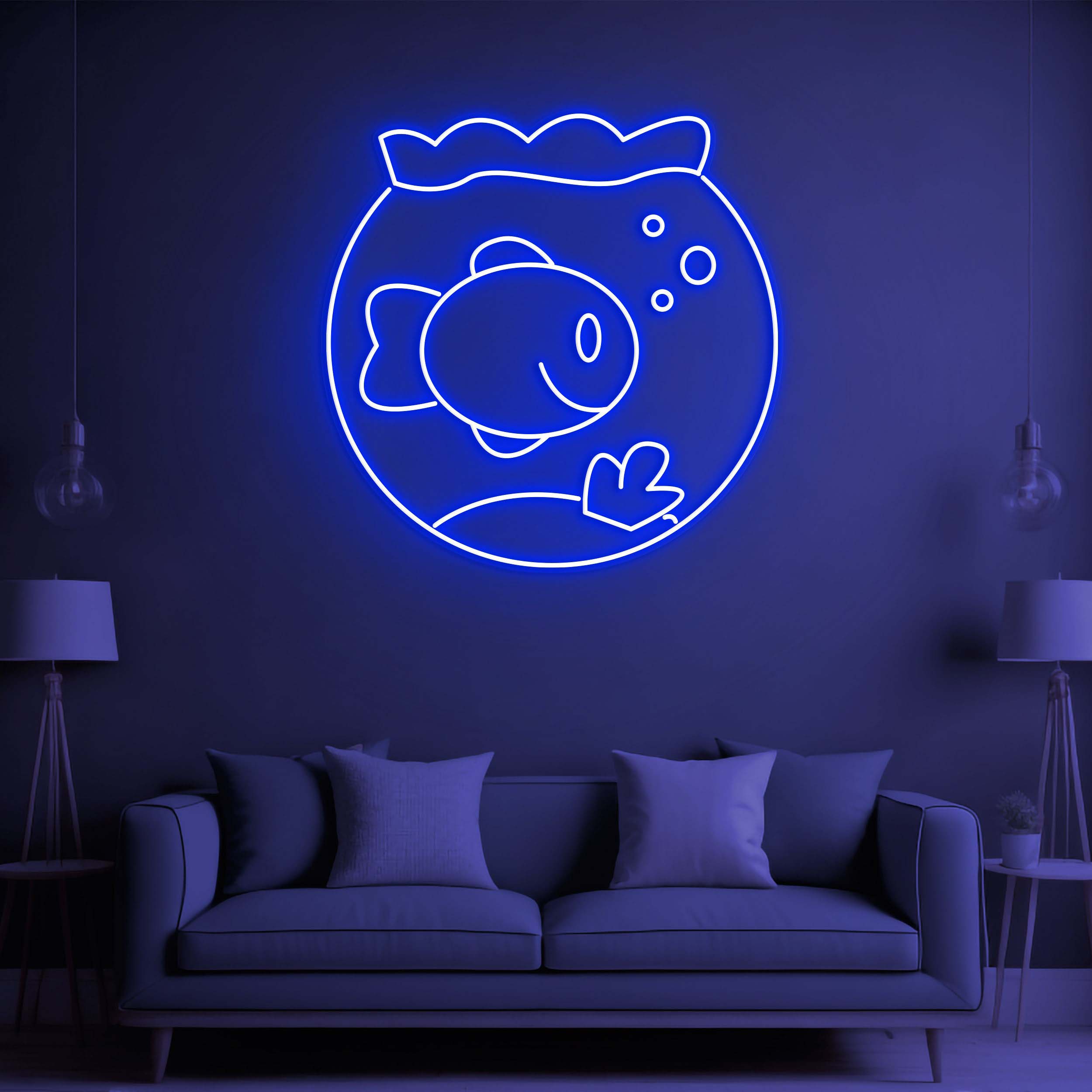 Fish Neon Sign, Fish Neon Light, Aquarium Theme Wall Art, Fish Tank Decoration, Gift for Aquarium Lovers, Fish Room Decor Sign,Home LED Sign