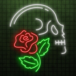 Skull & Rose Neon Sign, Skull and Rose LED Light, Skeleton Head Wall Decor, Skull With Flower Neon Light, Home Wall Art, Game Room Decor