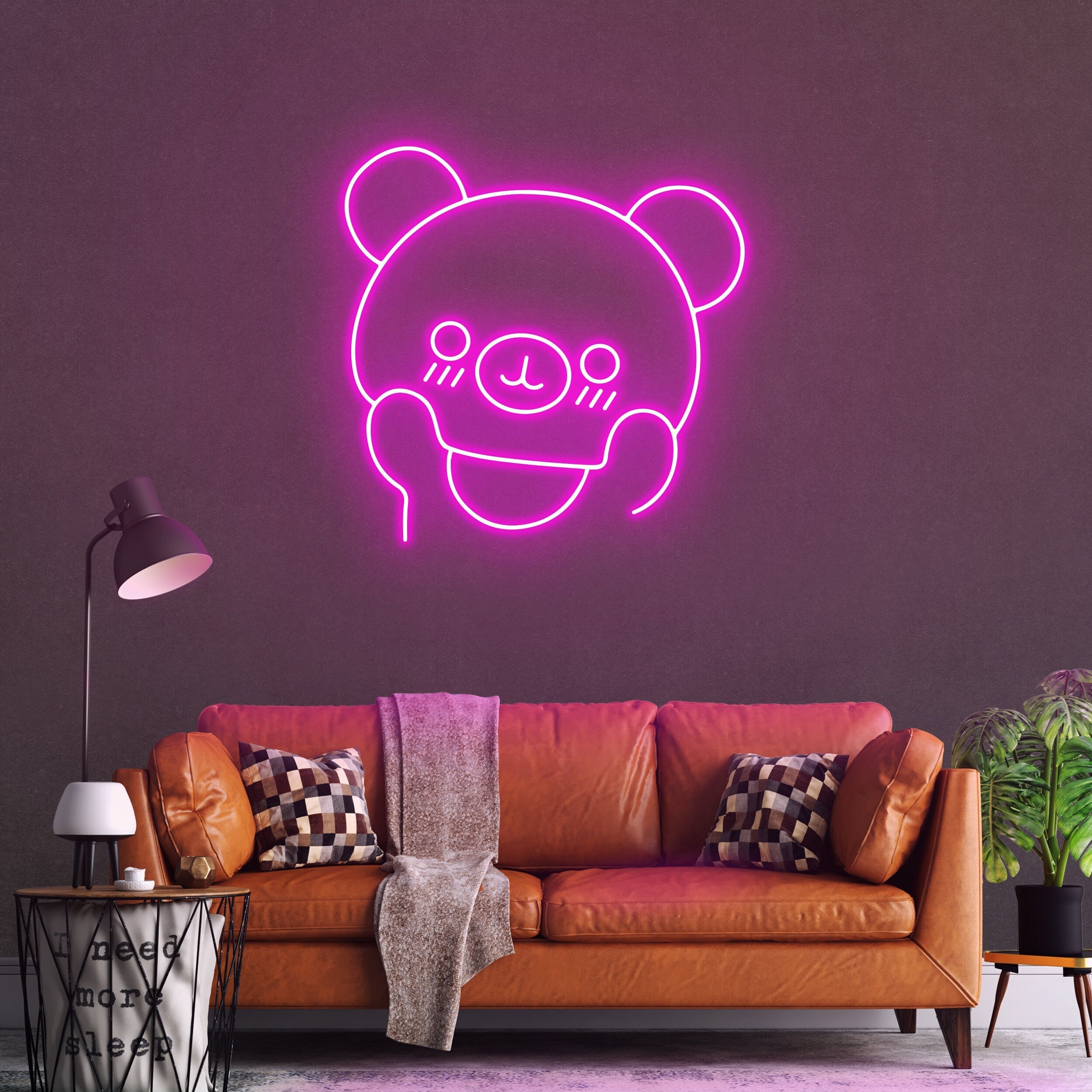 Cute Bear Neon Sign, Anime LED Light for Kids Room & Nursery Decor, Bear Light, Room Lighting, Home Art, Gift for Kids, Animal Neon Sign