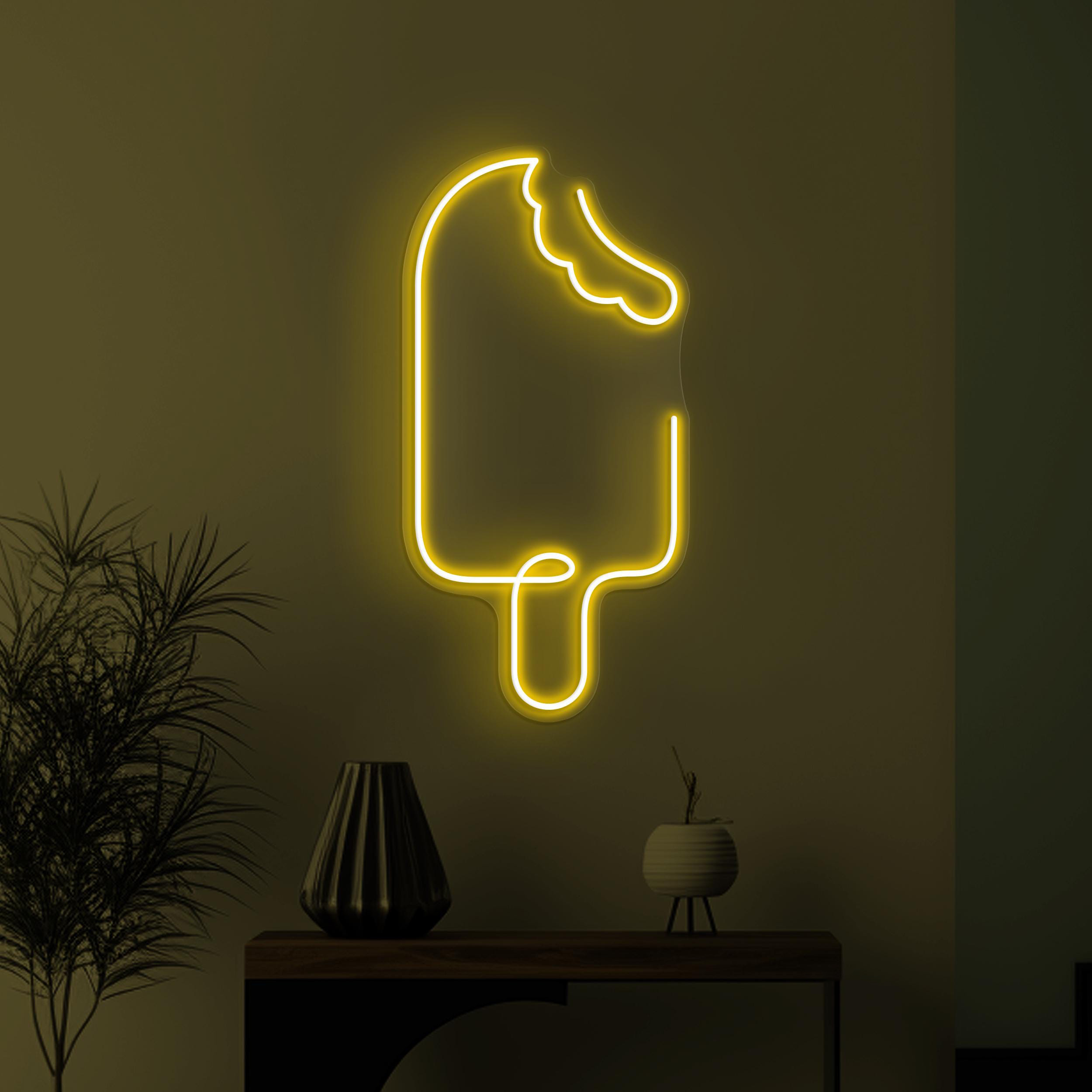 Ice Cream Neon Sign, Ice Cream LED Light, Ice Cream Shop Decor, Sweet Cafe Wall Art, Kids Room Neon Light, Popsicle Led Art, Ice Cream Lover