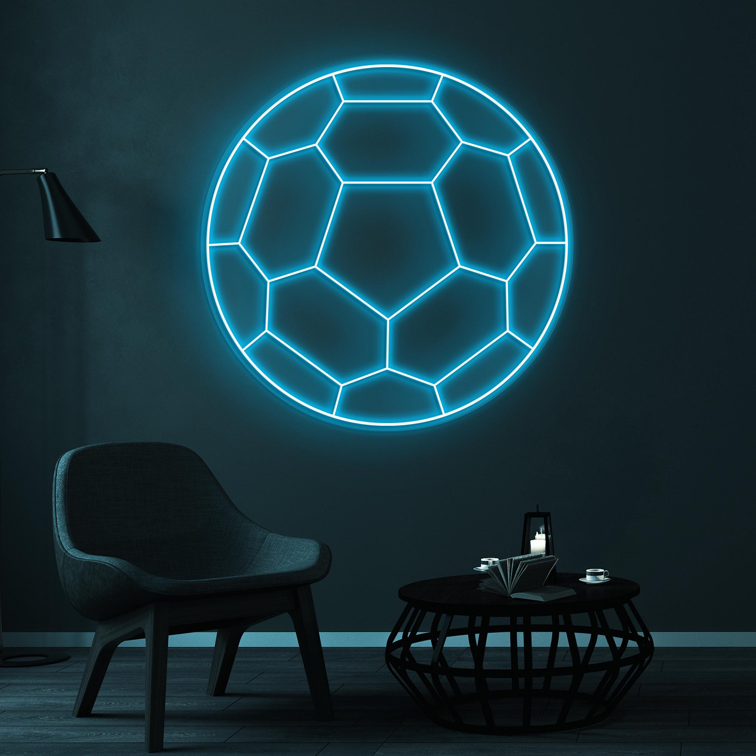 Soccer Ball Neon Sign, Soccer Ball LED Light, Football Lover Wall Art, Football Club Led Sign, Sports Shop Wall Decor, Game Room Neon Light