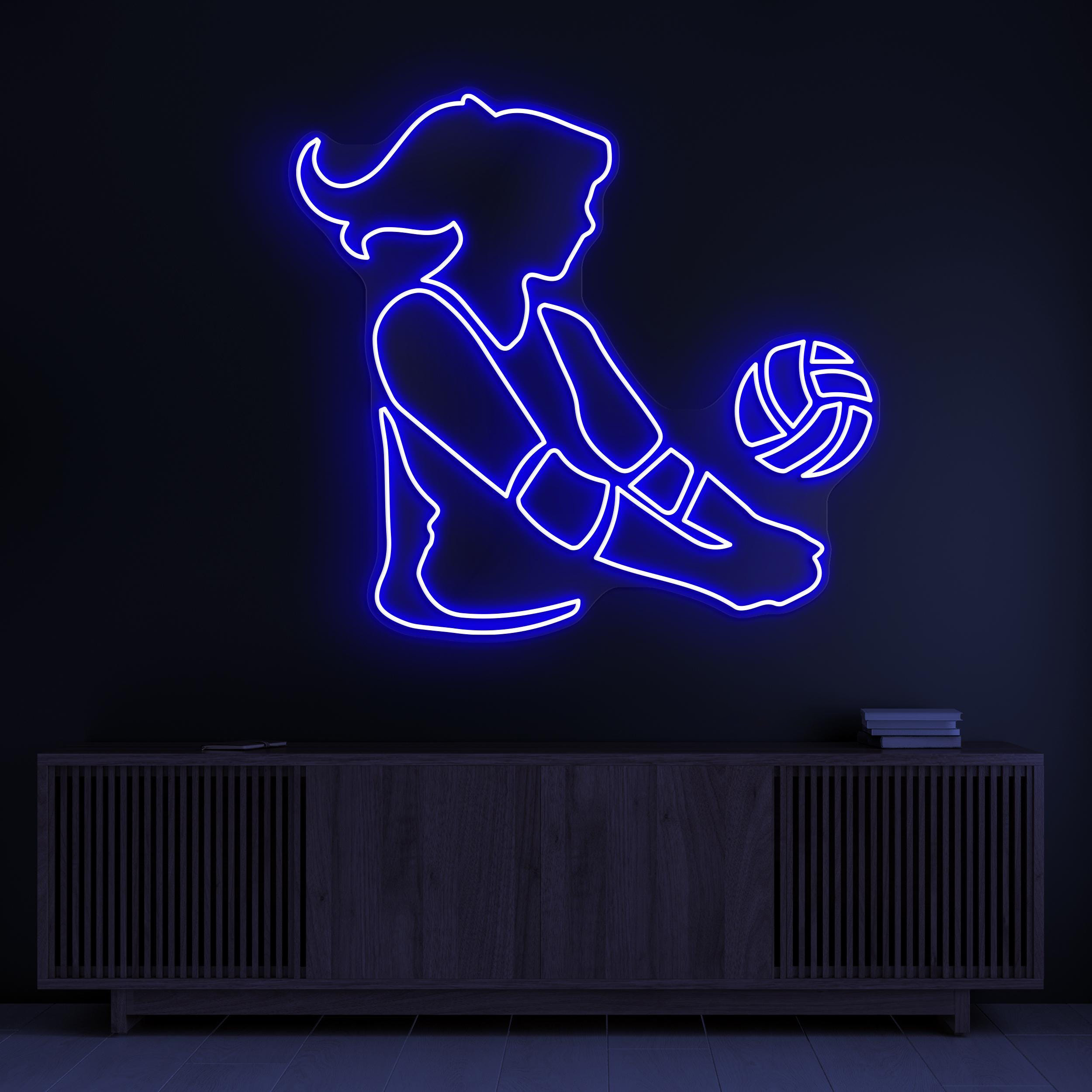 Volleyball Player Neon Sign, Girl Playing Volleyball LED Light, Volleyball Club Decor, Home Wall Art, Sports Shop Neon Light, Girl Room Sign