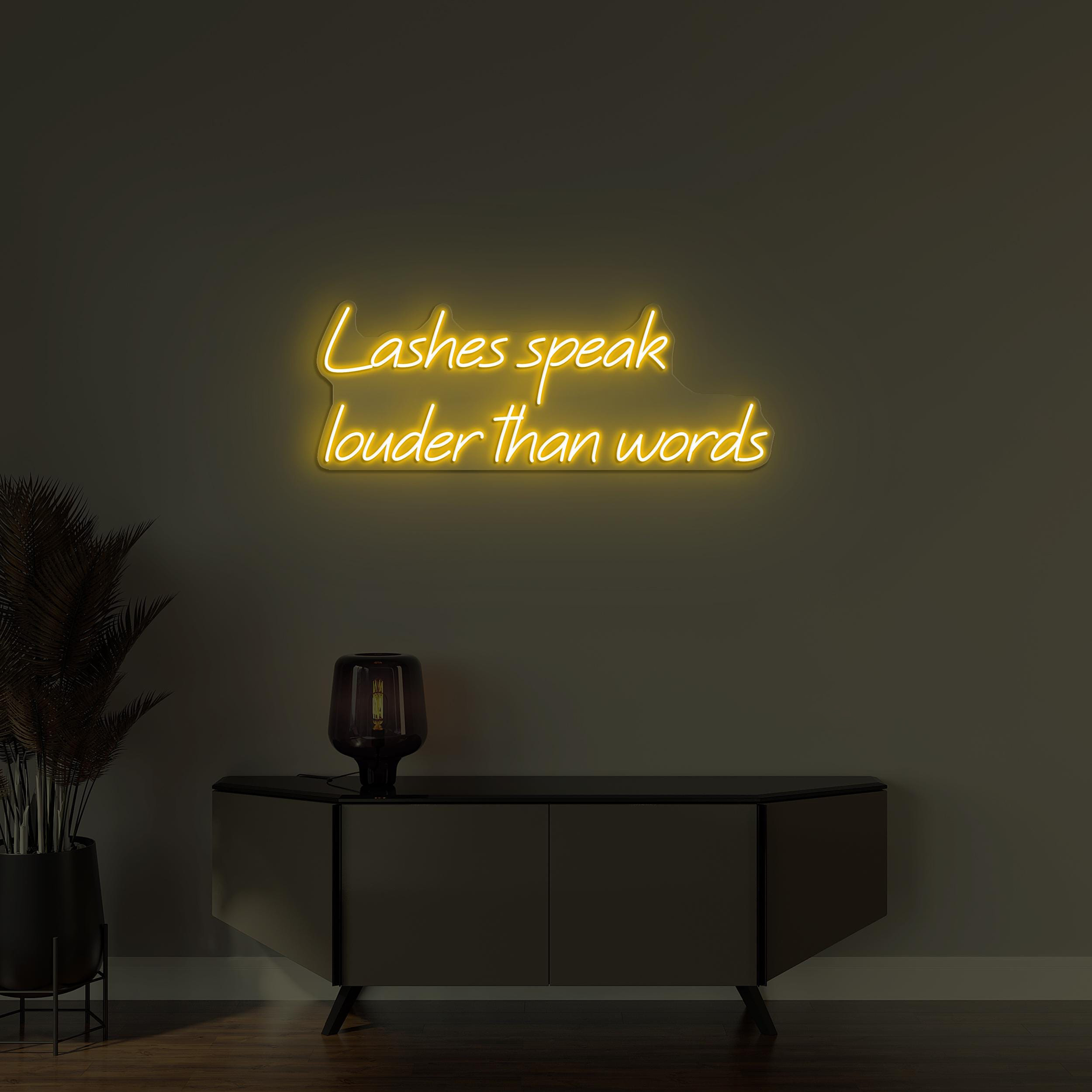 Lashes Speak Louder Neon Sign, Louder Than Words LED Light, Lashes Studio Neon Light, Custom Neon Sign, Beauty Salon Decor, Lash Room Art