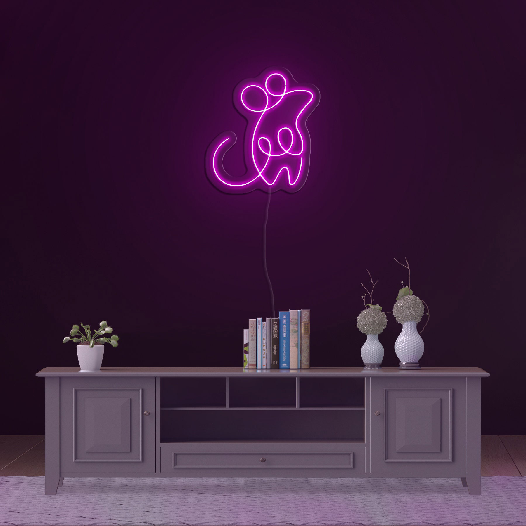 Rat Neon Sign, Rat LED Light Wall Decor, Mouse Hamster Led Neon Decor, Nursery Room Wall Decor, Animal Lover Gift, Cool Wall Art Home Decor