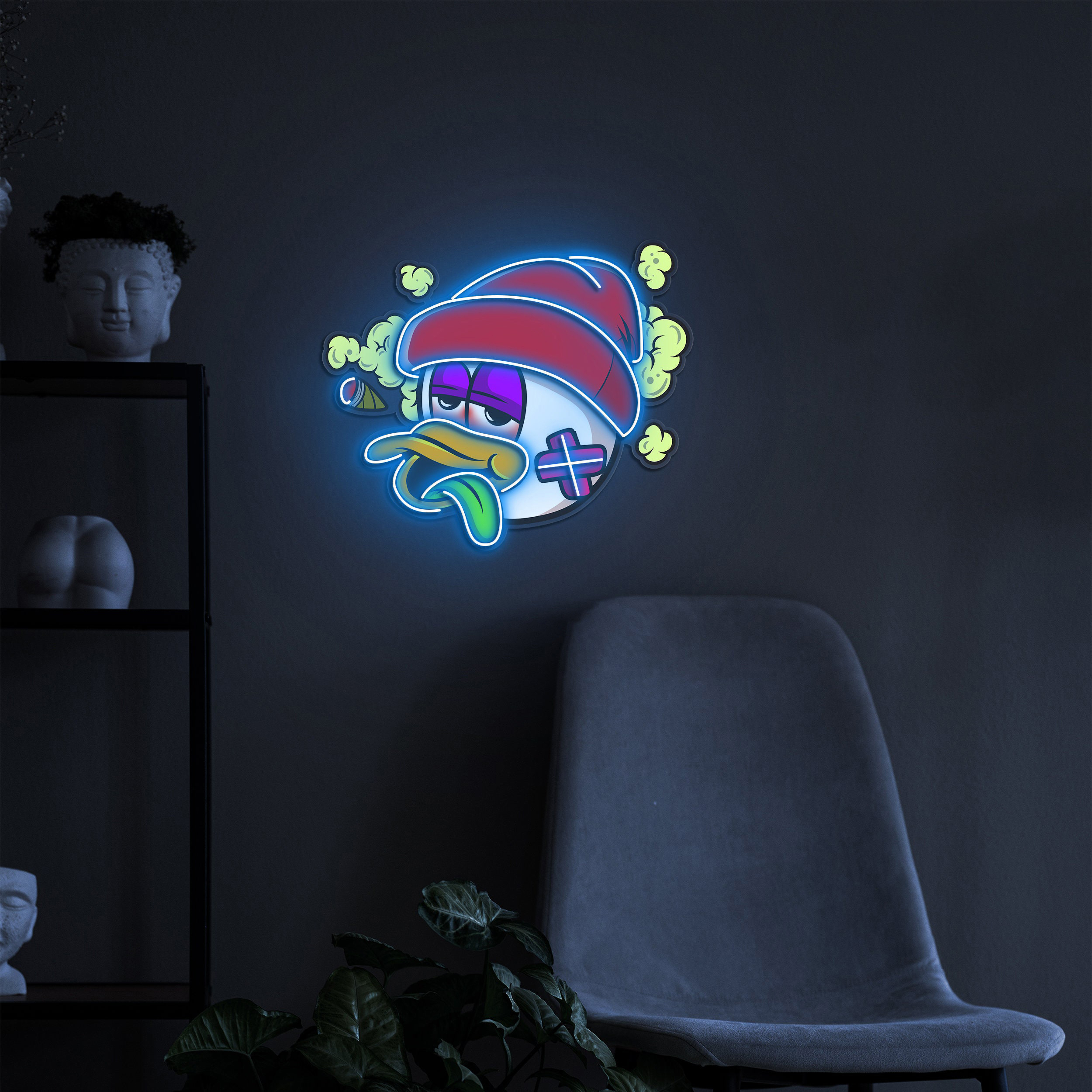 Duck Neon Sign, Duck Head Neon Light, Smoking Duck Pop Art Sign, LED Duck Light, Duck Light for Home, Office, Bedroom, and Game Room