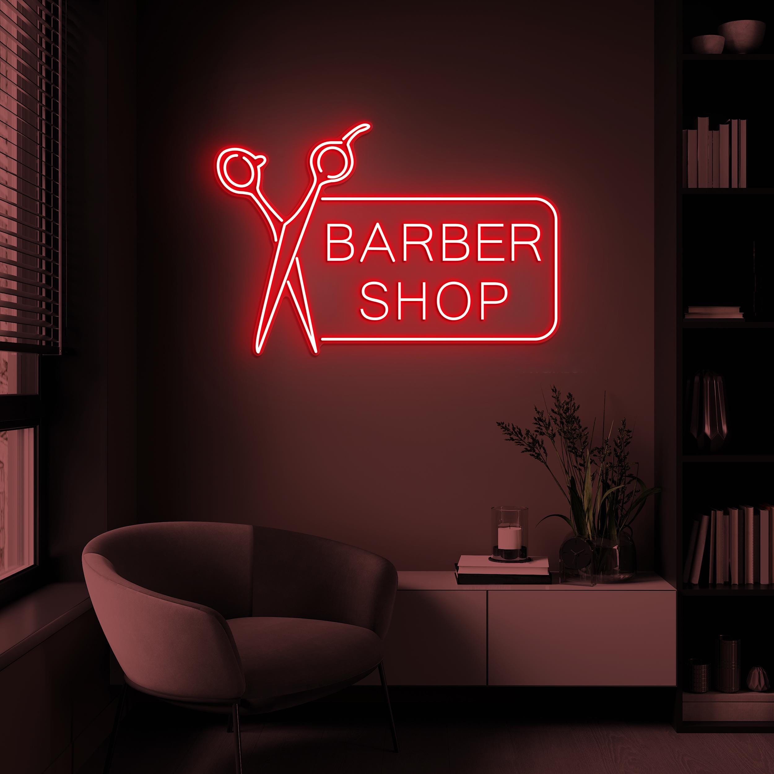 Barber Shop Neon Sign, Barber Shop LED Light, Scissors Neon Sign, Barber Shop Wall Art, Hairdressing Wall Art, Haircut Decor, Salon Wall Art