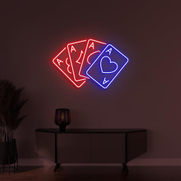 Cards Neon Sign, Pokers Cards LED Light, Gambling Wall Decor, Custom Neon Sign, Game Room Wall Decor, Poker Neon Sign, Card Lover Gift idea