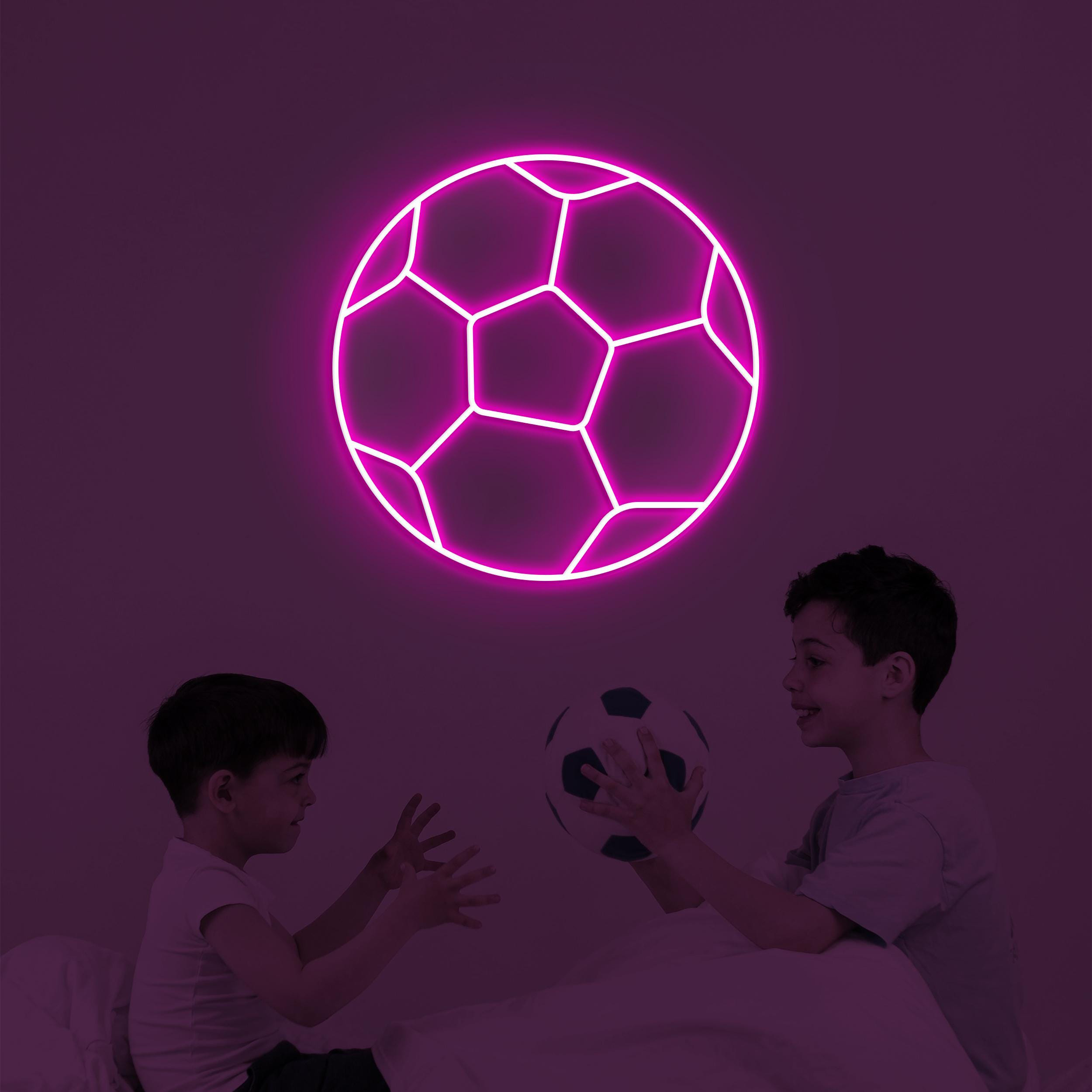 Soccer Ball Neon Sign, Soccer Ball LED Light, Football Wall Art, Football Club Neon Light, Kids Room Wall Decor, Sports Shop Led Wall Art
