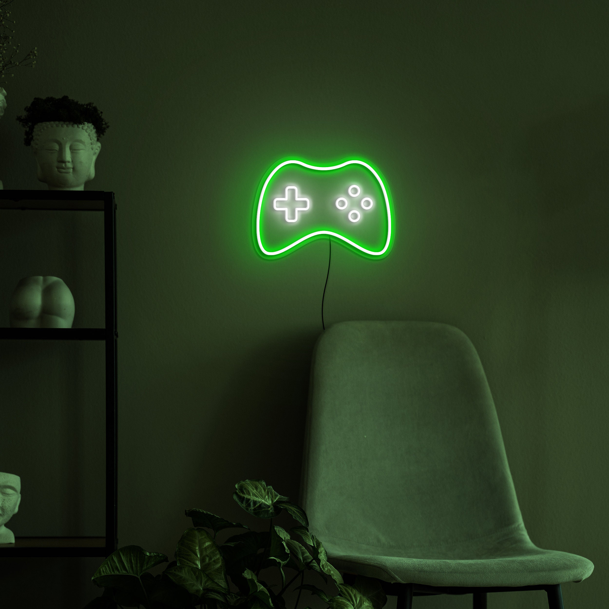 Gamepad Controller Neon Sign, Gamer Room Decor, LED Wall Light, Video/PC Gaming, Teen Boys' Gift, USB Powered Sign, Game Room Decoration