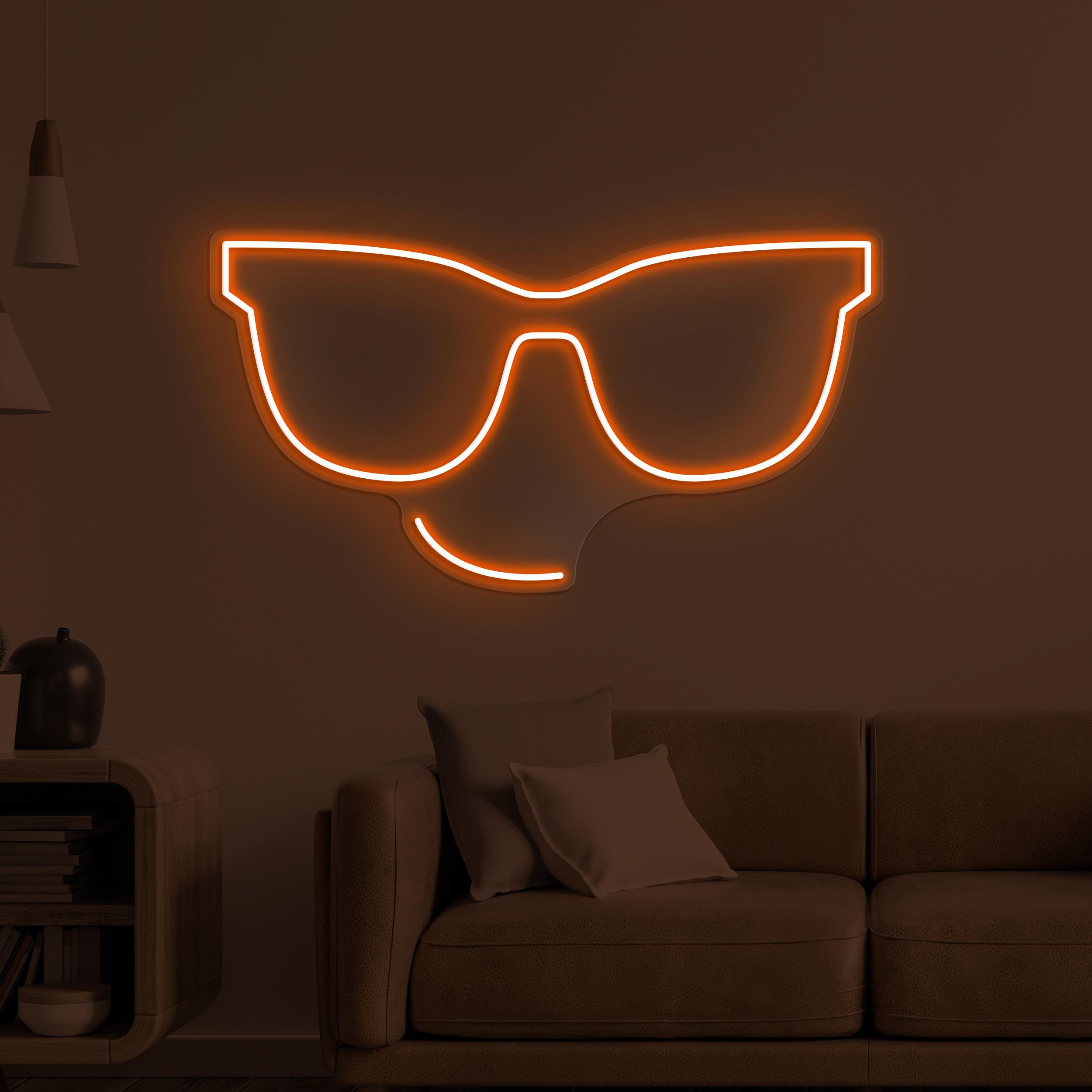 Glasses Neon Sign, Glasses LED Light, Glasses Emoji Wall Decor, Shades Wall Art, Sunglasses Shop Neon Light, Led Neon Wall Decor, Gift Idea