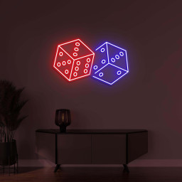 Dice Neon Sign, Dice LED Light, Ludo Dice Wall Decor, Game Room Wall Art, Custom Neon Sign, Ludo Wall Decor, Ludo Lover Gift, Home Wall Art