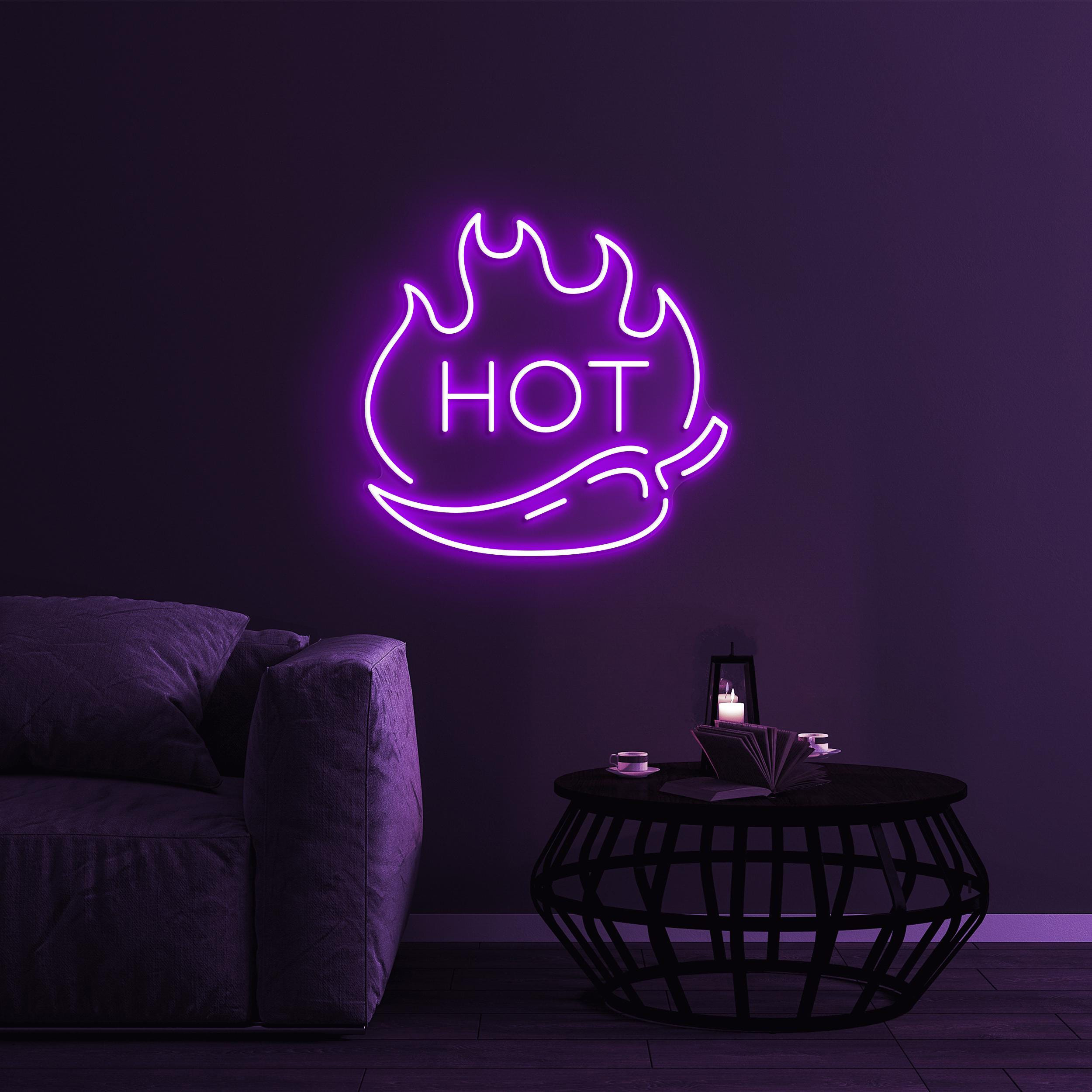 Hot Chili Pepper Neon Sign, Hot Chili Pepper LED Light, Hot Flame Wall Decor, Spicy Sensation Decor, Fire Chili Art, Spice Pepper Lover Gift