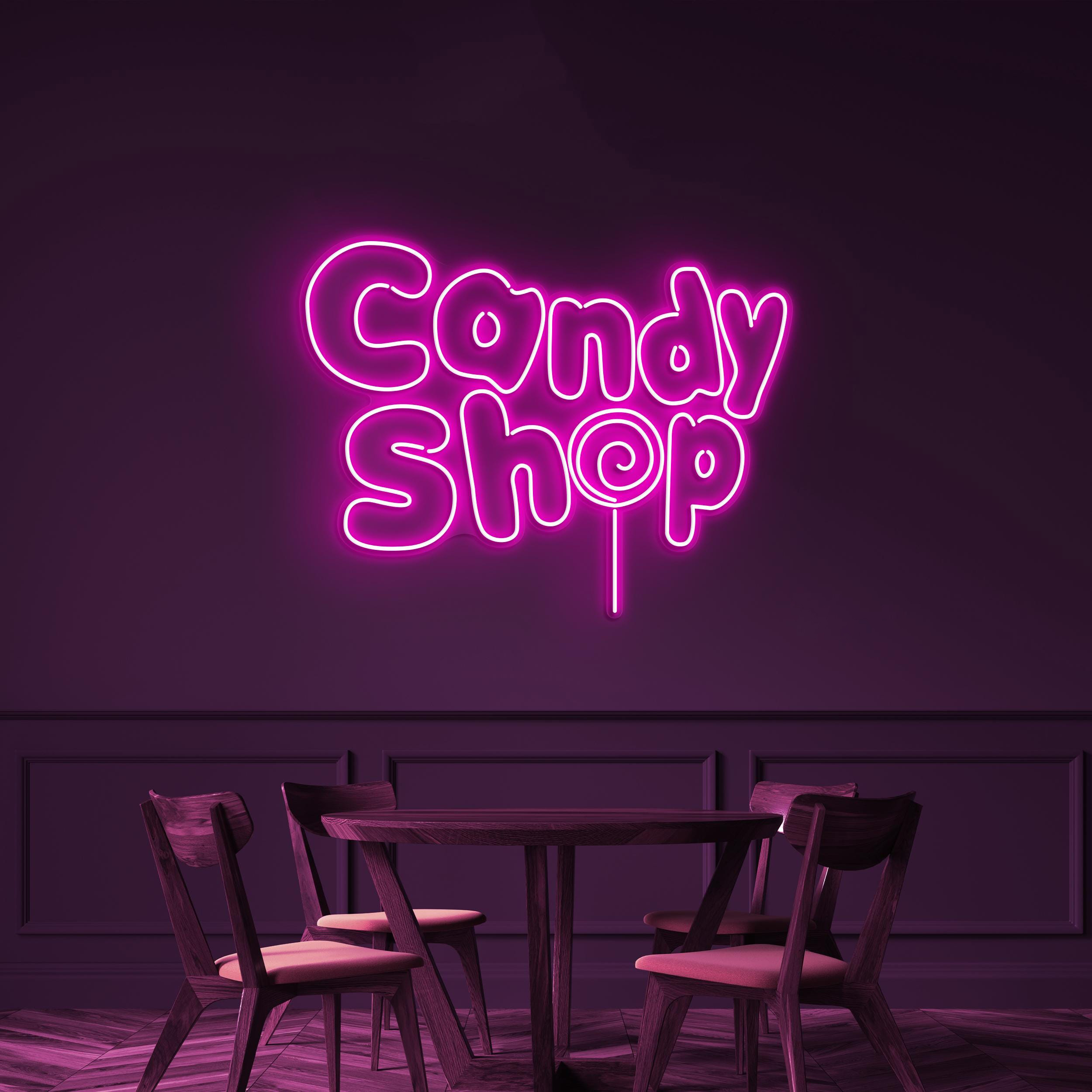 Candy Shop Neon Sign, Candy Shop LED Sign, Lollipop Candy Decor, Halloween Christmas Decor, Dessert Shop Art, Party Decor, Business Sign