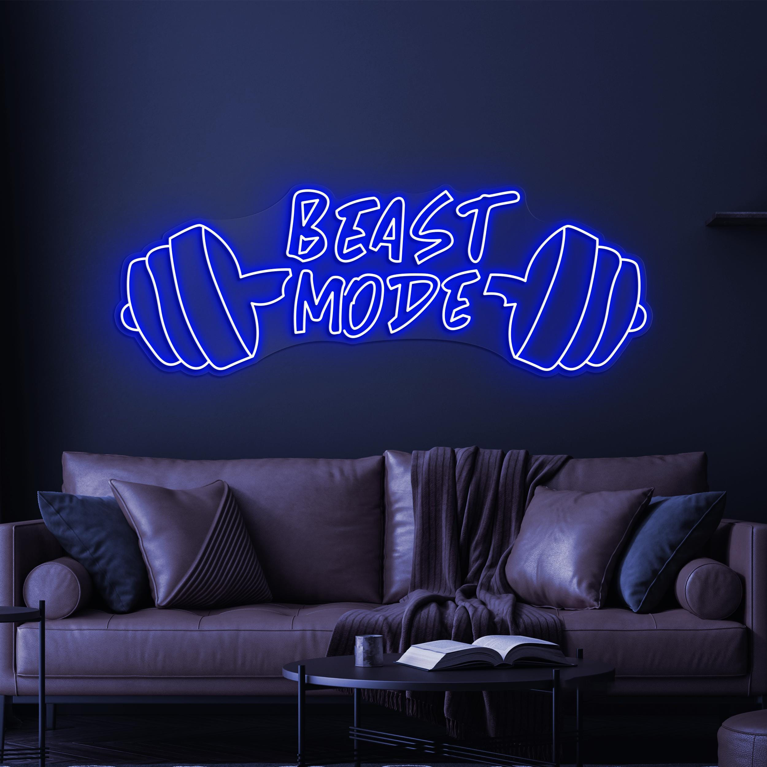 Beast Mode Neon Sign, Beast Mode LED Light, Gym Wall Decor, Dumbbell Wall Art, Fitness Neon Sign, Workout Wall Light, Gift For Gym Lover