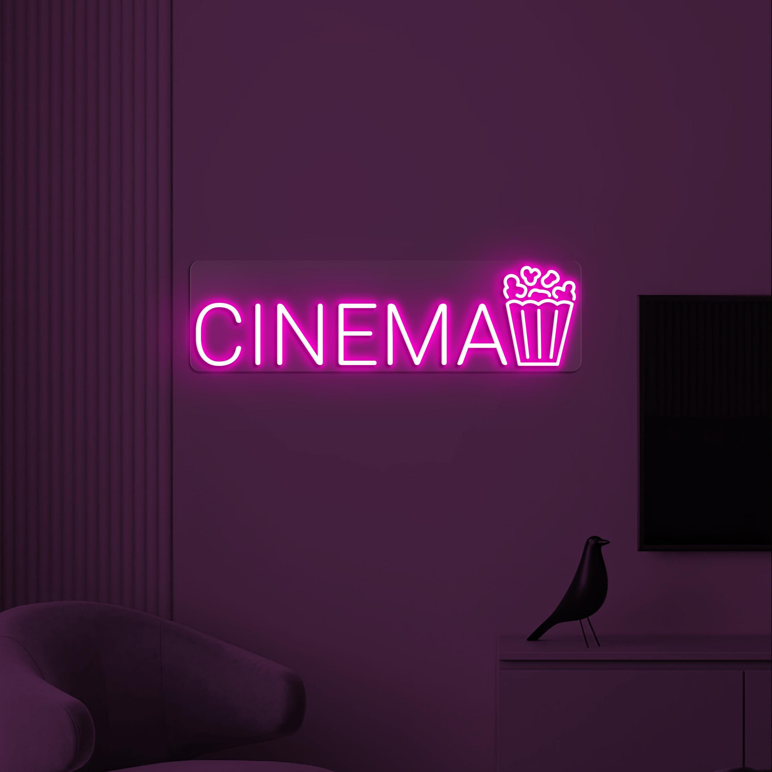 Cinema Neon Sign, Cinema LED Light, Cinema Popcorn Wall Decor, Movie Theater Neon Art, Cinema Room Light, Movie Lover Gift, Home Wall Decor