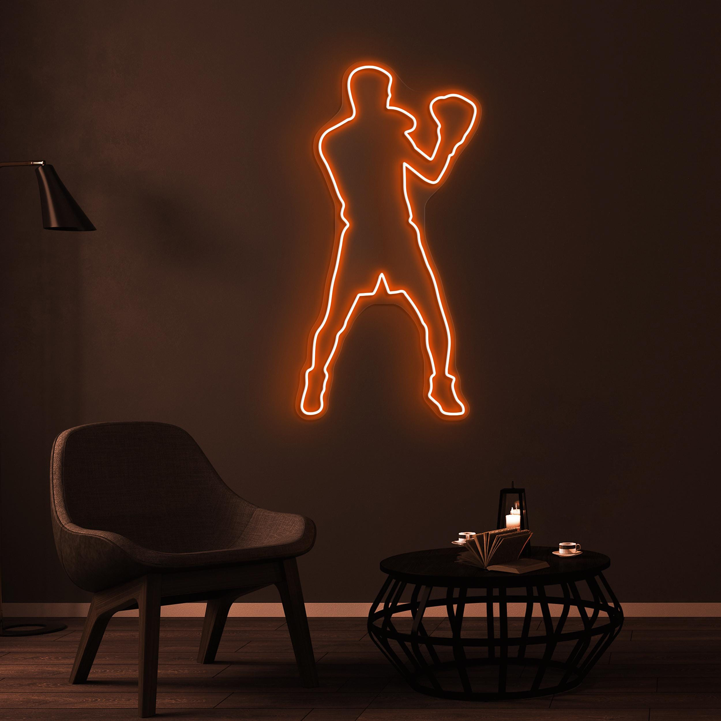 Boxer Neon Sign, Boxer LED Light, Boxer Silhouette Wall Art, Boxer Boy Wall Decor, Boxing Club Neon Light, Custom Neon Sign, Game Room Art