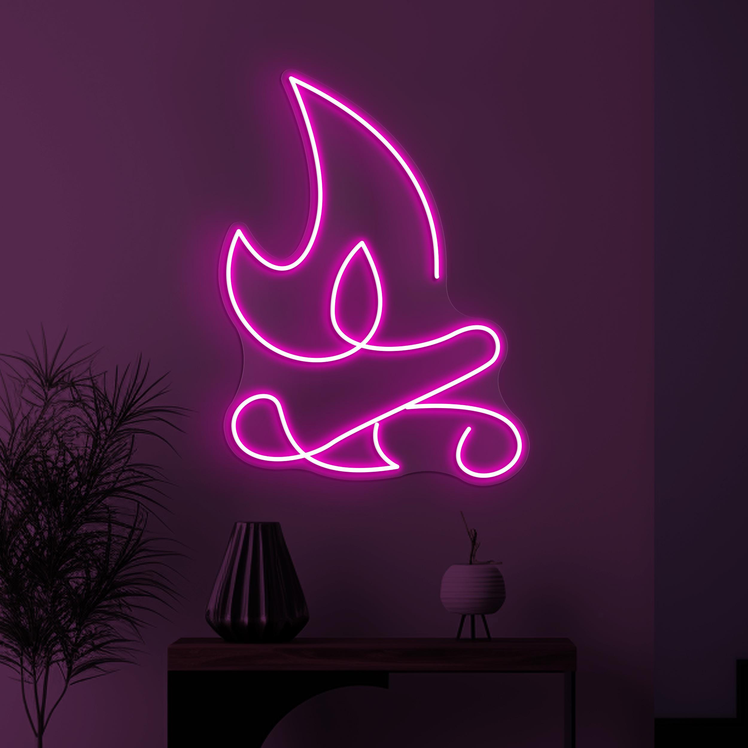 Fire Neon Sign, Fire LED Light, Flaming Fire Wall Decor, Flame Wall Art, Cafe, Bar pub Neon Light, Grill Restaurant Wall Decor, Party Sign