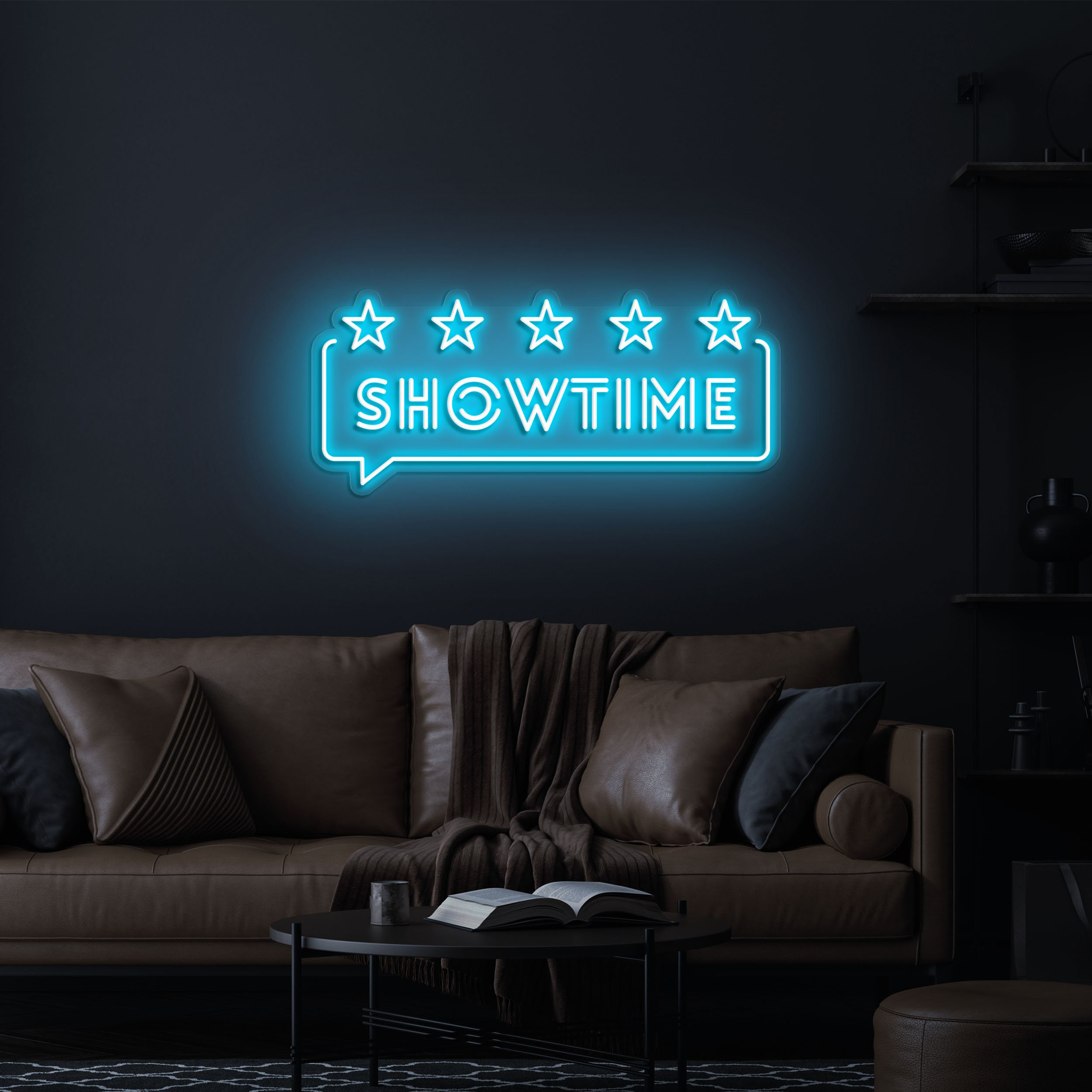 Showtime LED Neon Sign, Custom Neon Light, Lounge Decor Sign, Home Theaters, Studios, and Event Spaces,Eye-catching Wall Decor,LED Neon Sign