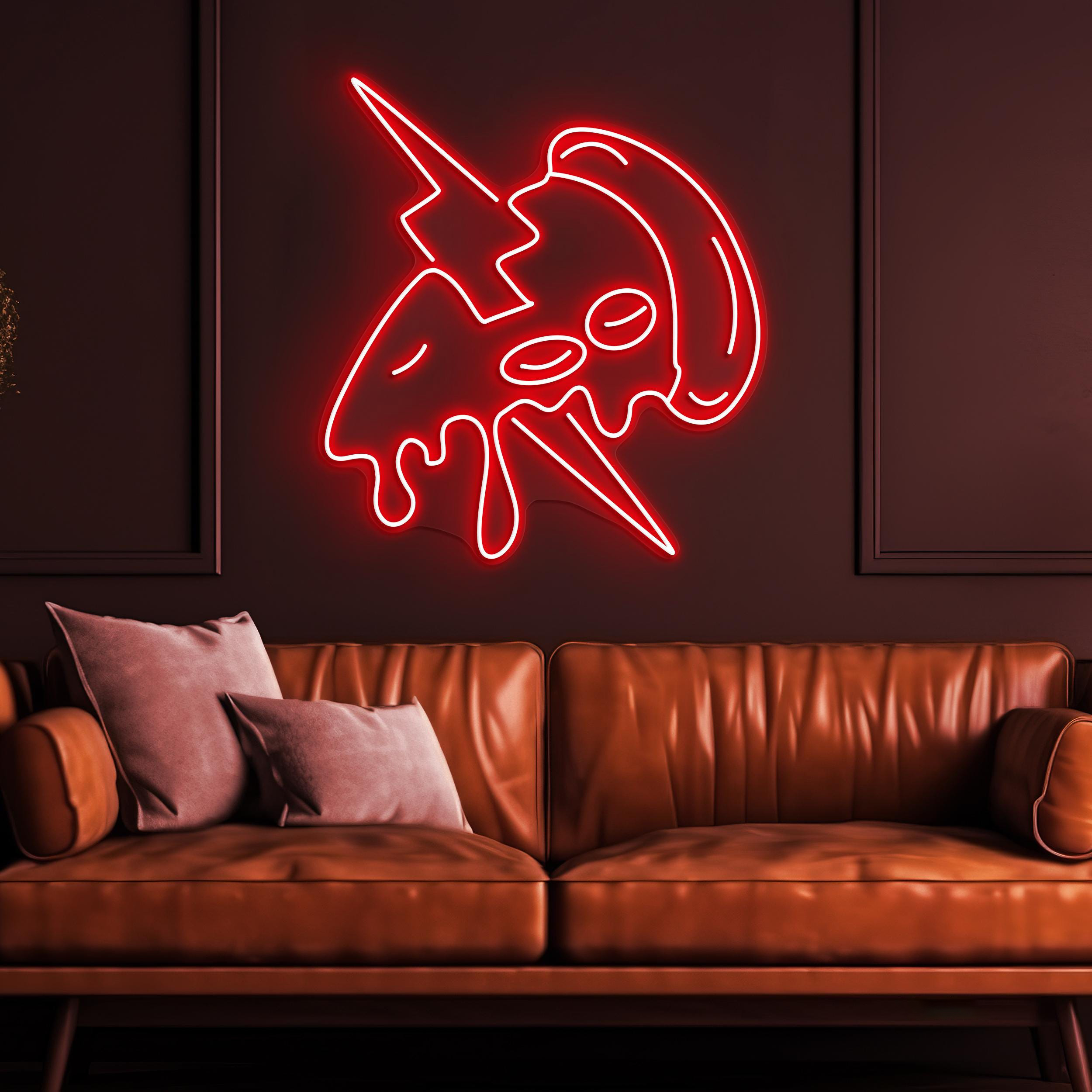 Pizza Lightning Neon Sign, Thunder Pizza LED Light, Pizza Slice Wall Decor, Pizza Cafe Wall Sign, Pizza Shop Decor, Pizza Lover Wall Art