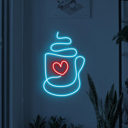 Coffee Heart Cup Neon Sign, Coffee Love LED Light, Coffee Shop Wall Decor, Coffee Cup Logo, Store, Bar, Cafe & Home Decor, Couple Neon Sign
