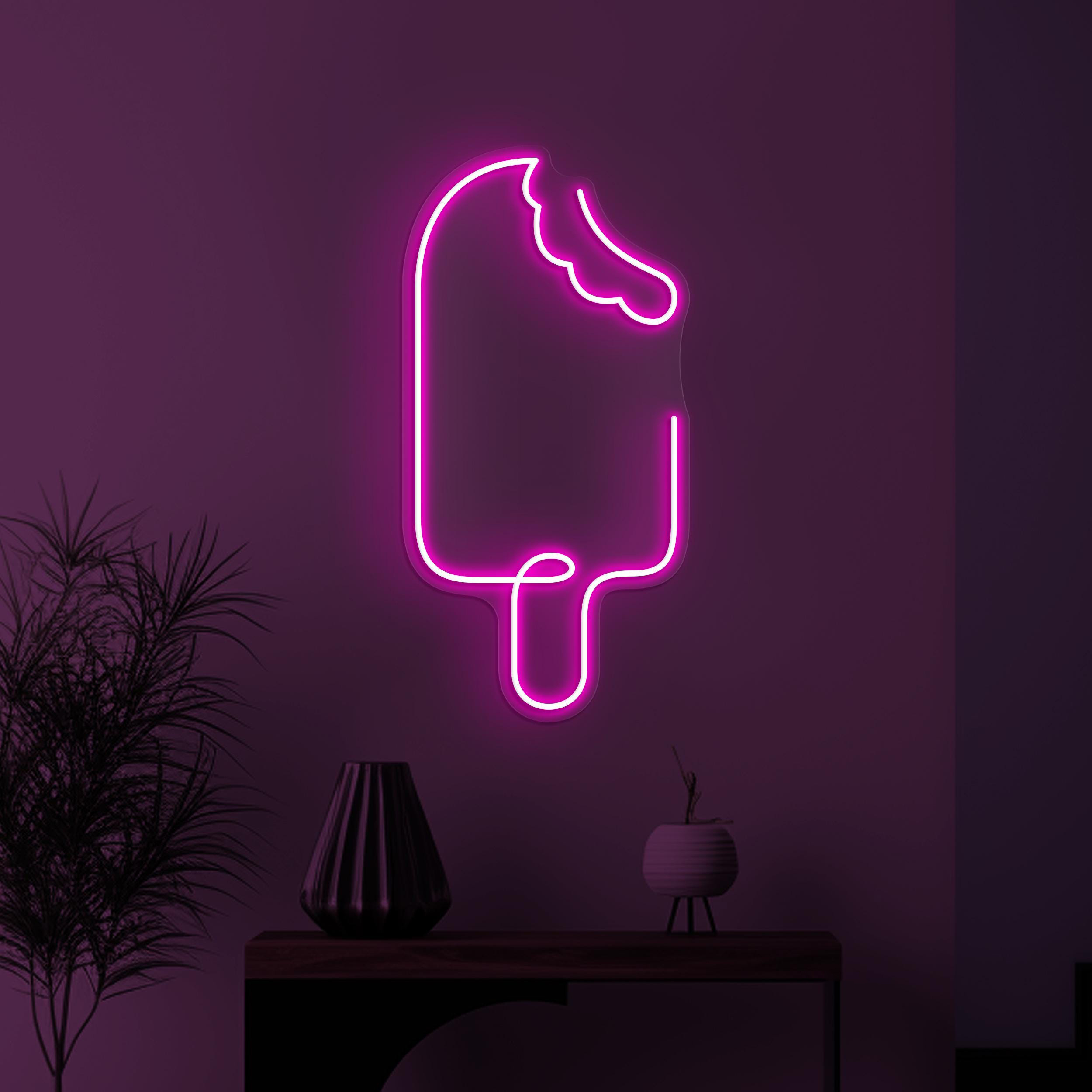 Ice Cream Neon Sign, Ice Cream LED Light, Ice Cream Shop Decor, Sweet Cafe Wall Art, Kids Room Neon Light, Popsicle Led Art, Ice Cream Lover